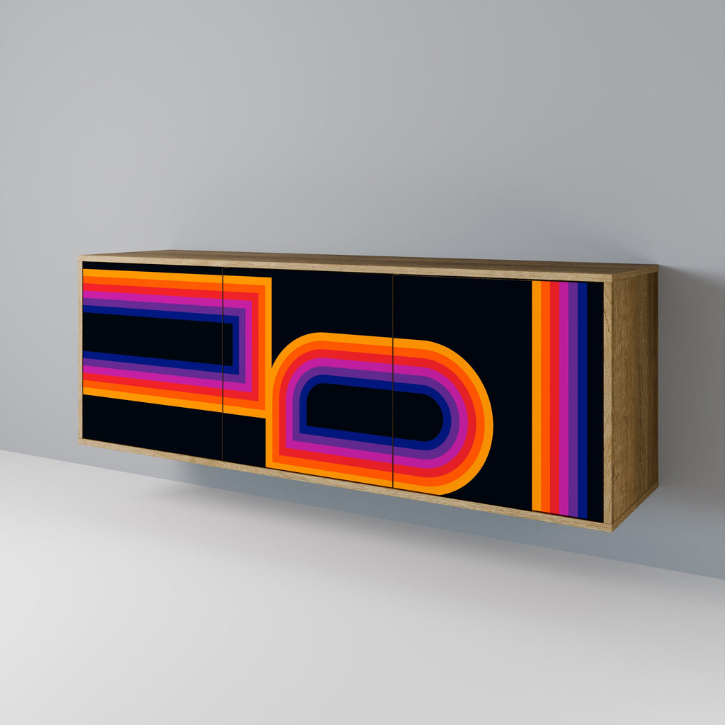 BLINDED BY THE LIGHTS Aparador de 3 Portas em Efeito Carvalho