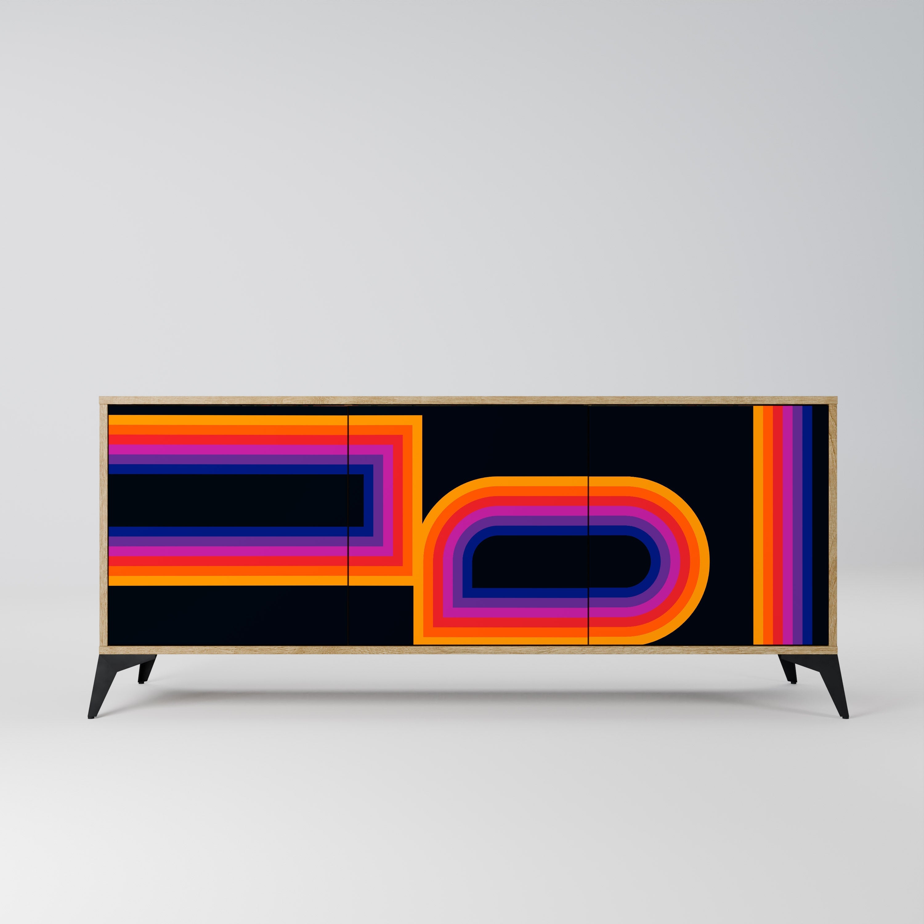 BLINDED BY THE LIGHTS 3-Door Sideboard in Oak Effect