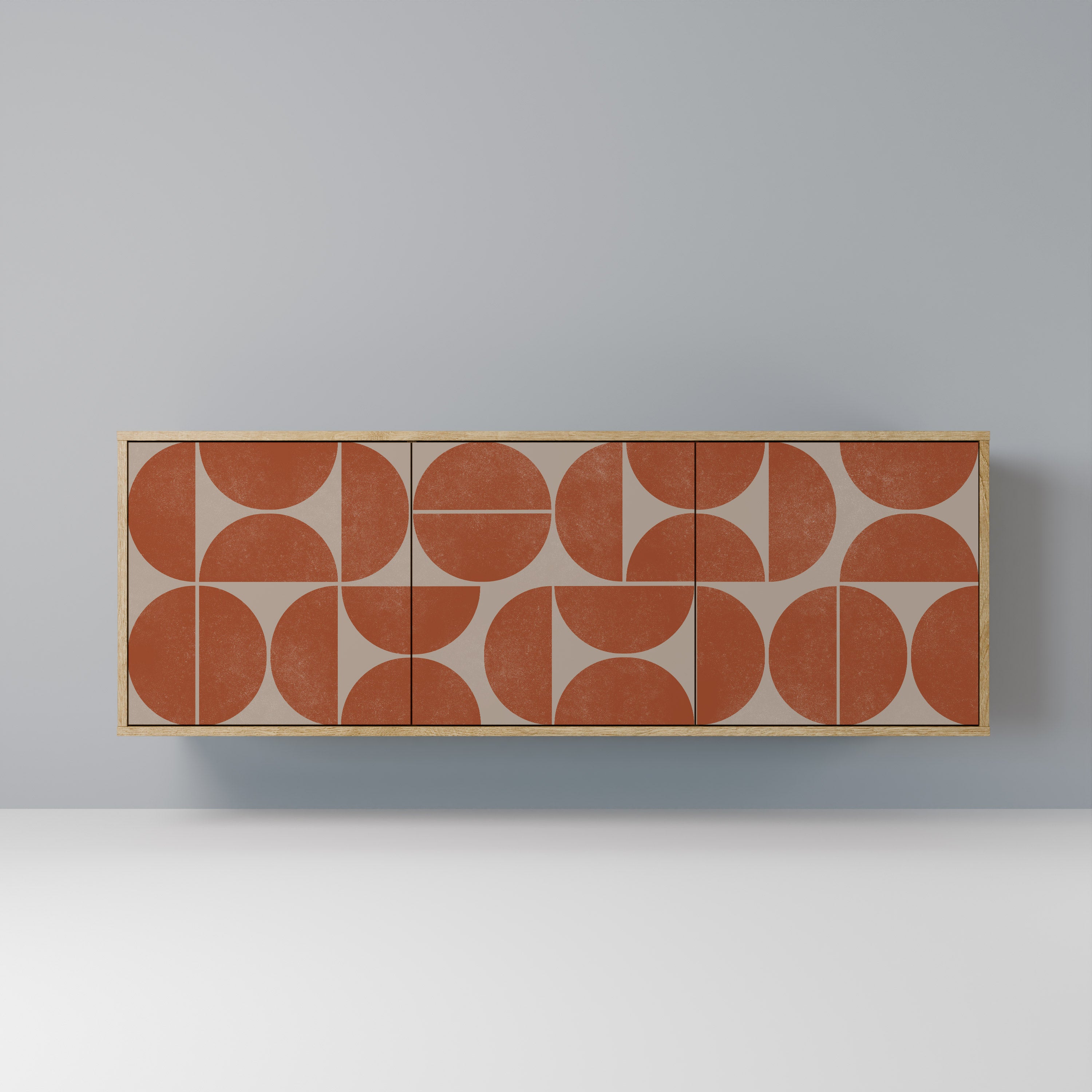 REPETITION COMPULSION Aparador de 3 Portas em Efeito Carvalho