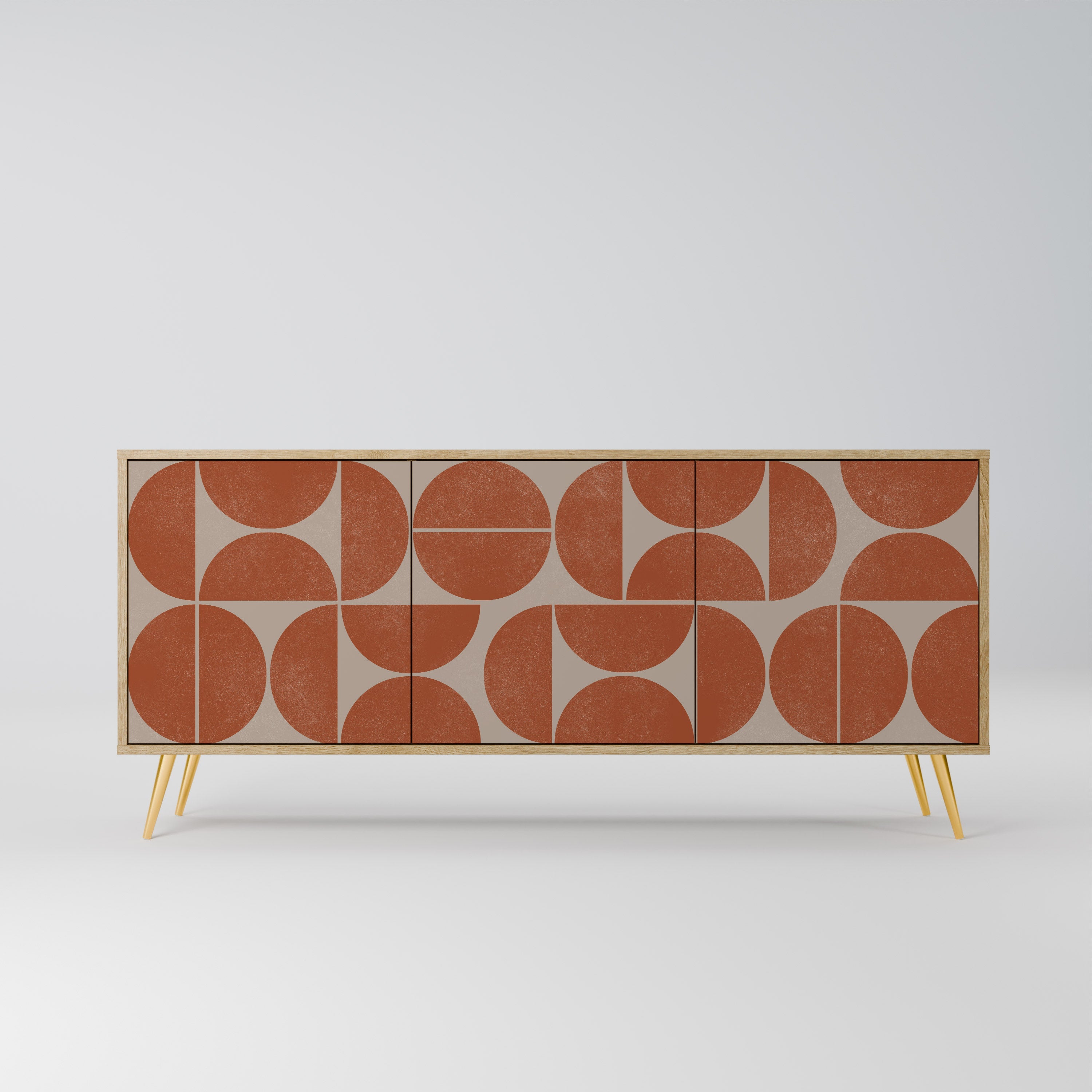 REPETITION COMPULSION Aparador de 3 Portas em Efeito Carvalho