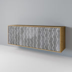 WAVES OF CONCRETE 3-Door Sideboard in Oak Effect