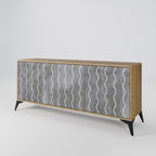 WAVES OF CONCRETE 3-Door Sideboard in Oak Effect