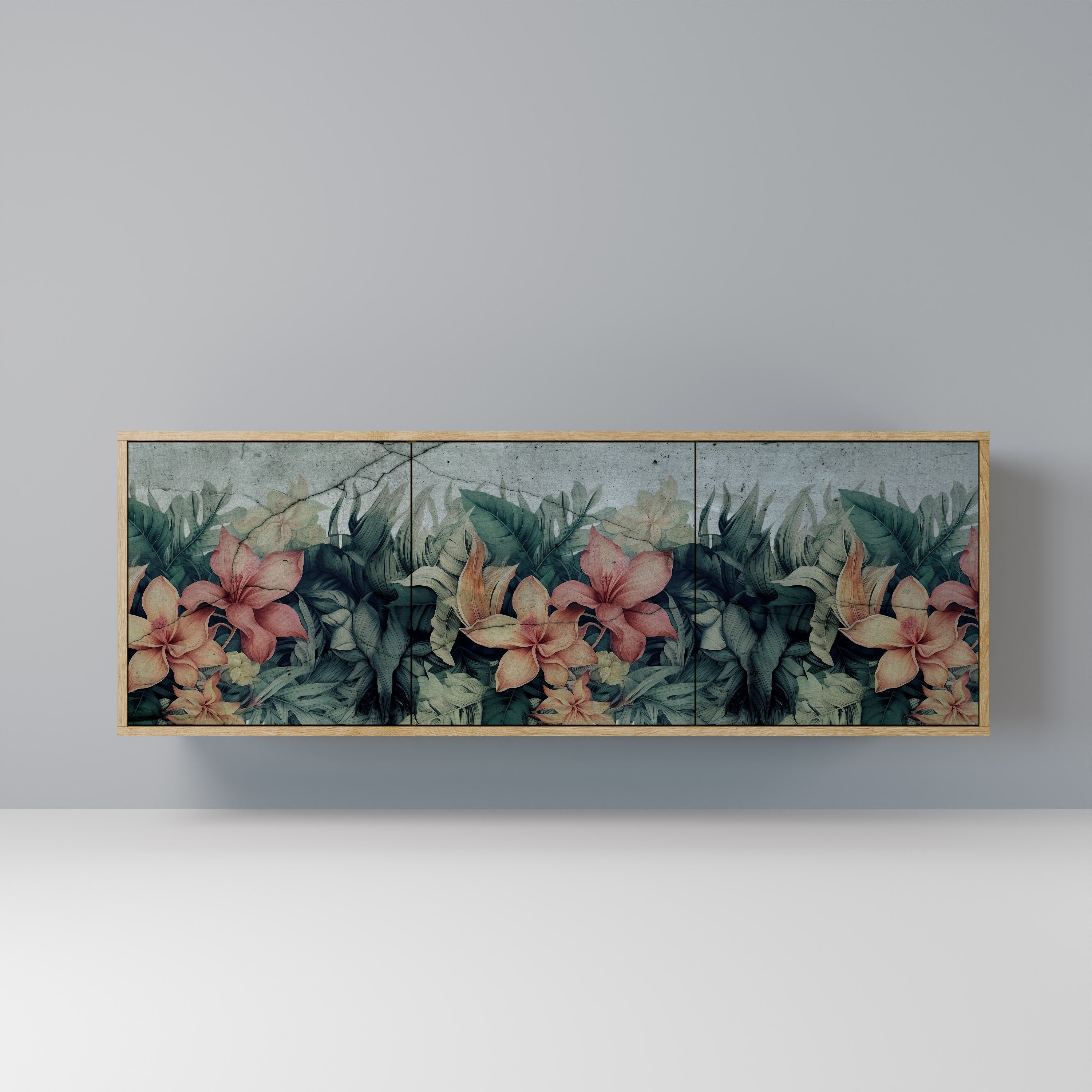 HEAVENLY BLOOM Aparador de 3 Portas em Efeito Carvalho