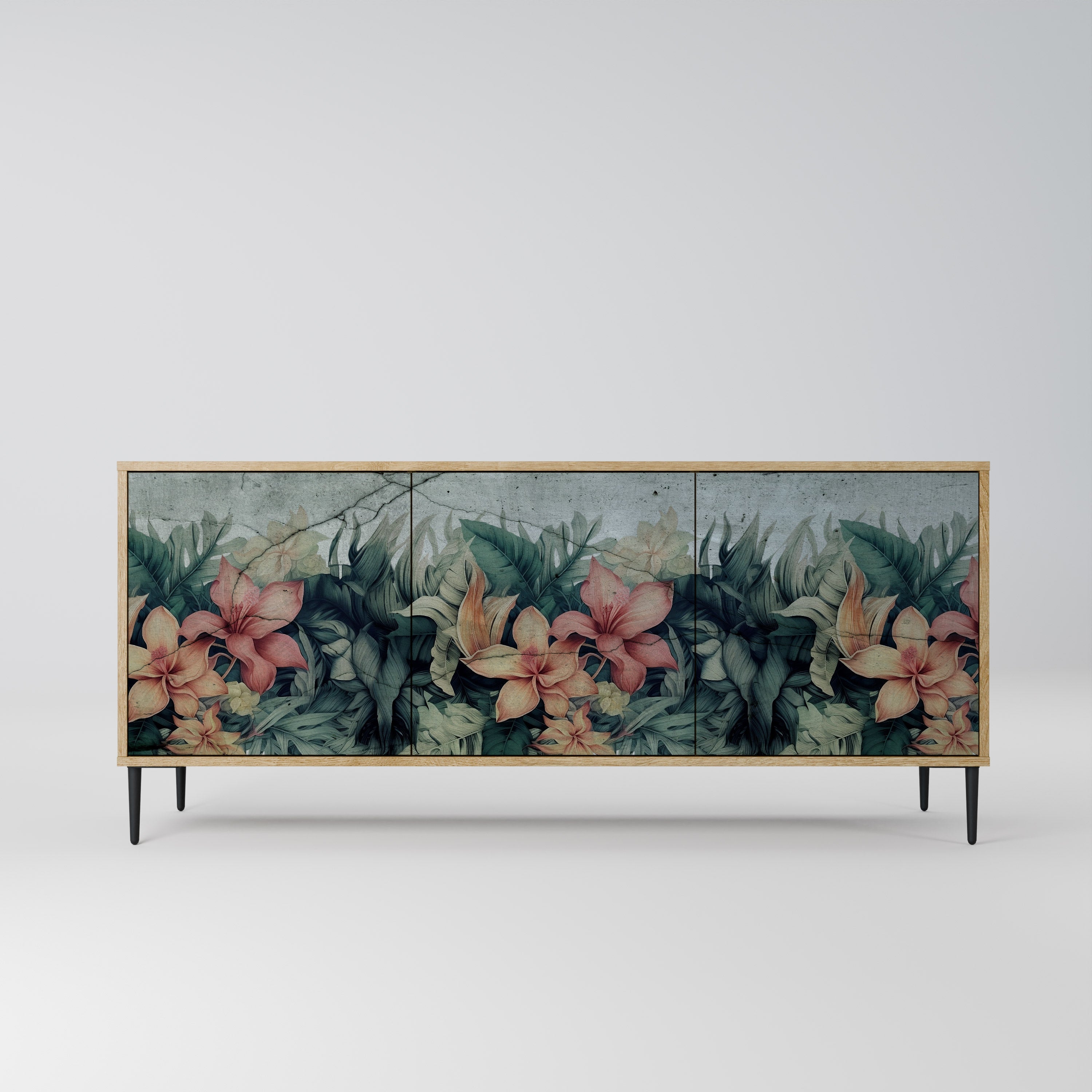 HEAVENLY BLOOM Aparador de 3 Portas em Efeito Carvalho