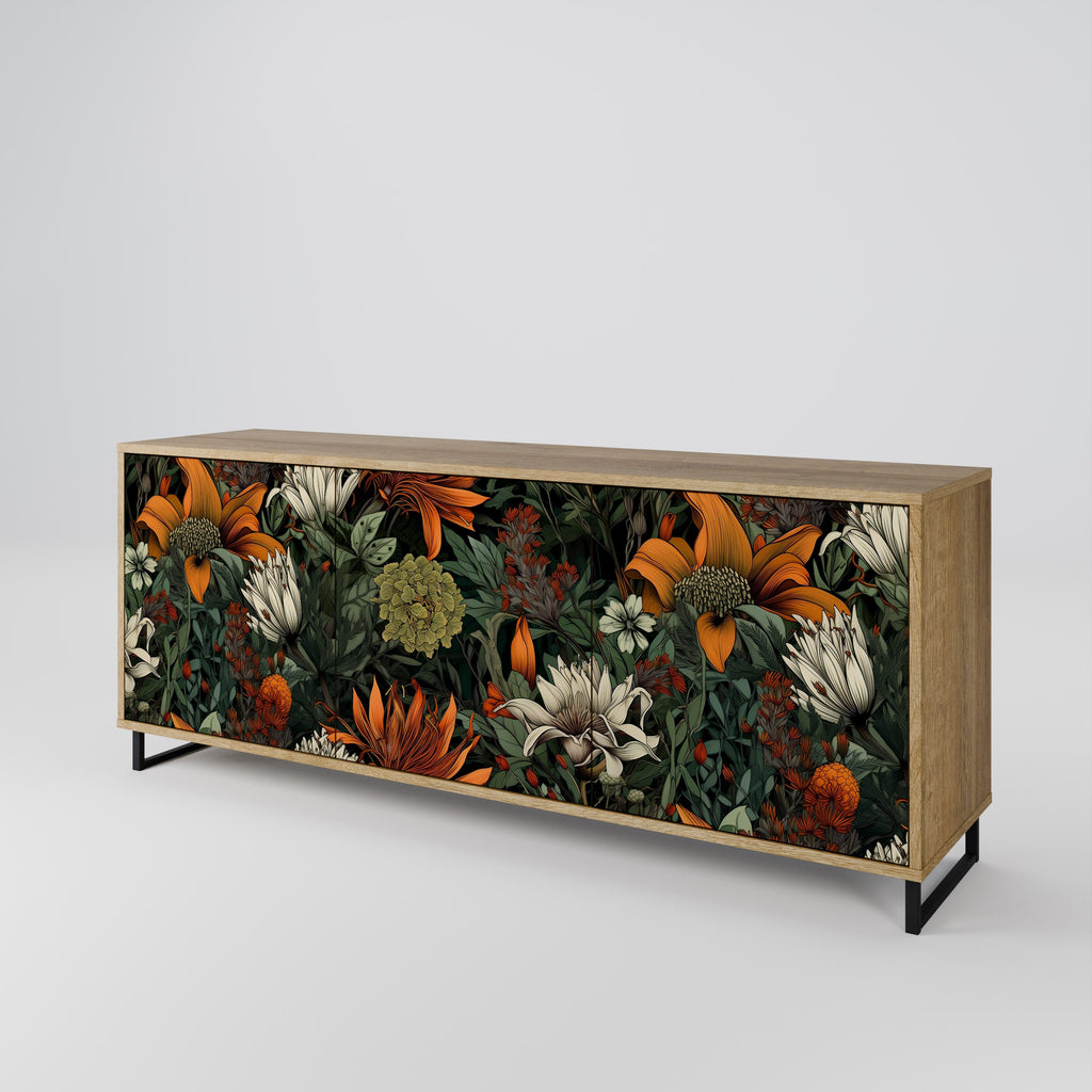 MIDNIGHT SPROUT 3-Door Sideboard in Oak Effect