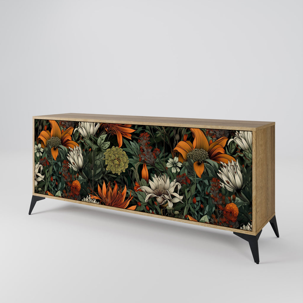 MIDNIGHT SPROUT 3-Door Sideboard in Oak Effect