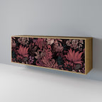 FLORAL WHISPER 3-Door Sideboard in Oak Effect