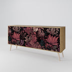 FLORAL WHISPER 3-Door Sideboard in Oak Effect