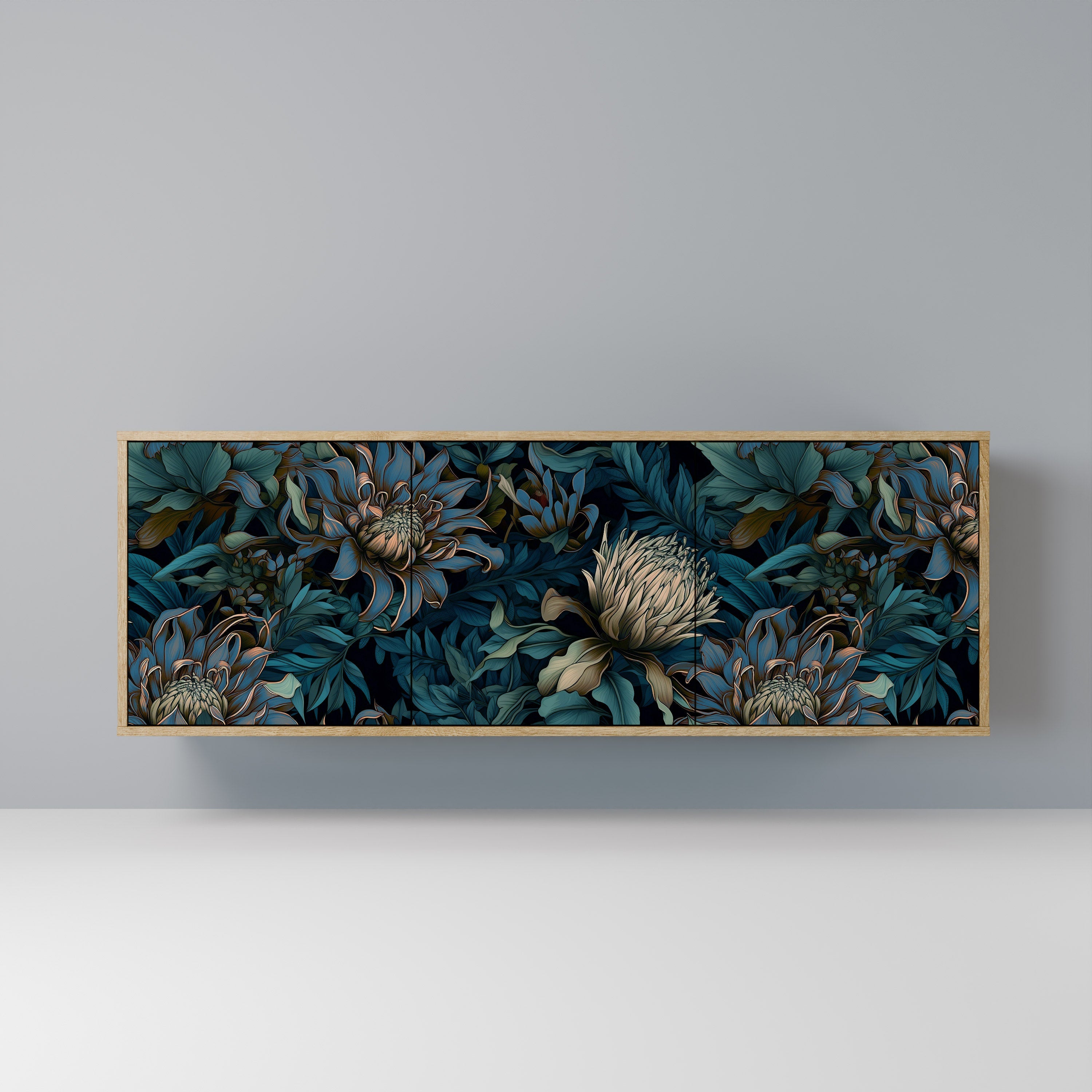 TWILIGHT BLOOM Aparador de 3 Portas em Efeito Carvalho