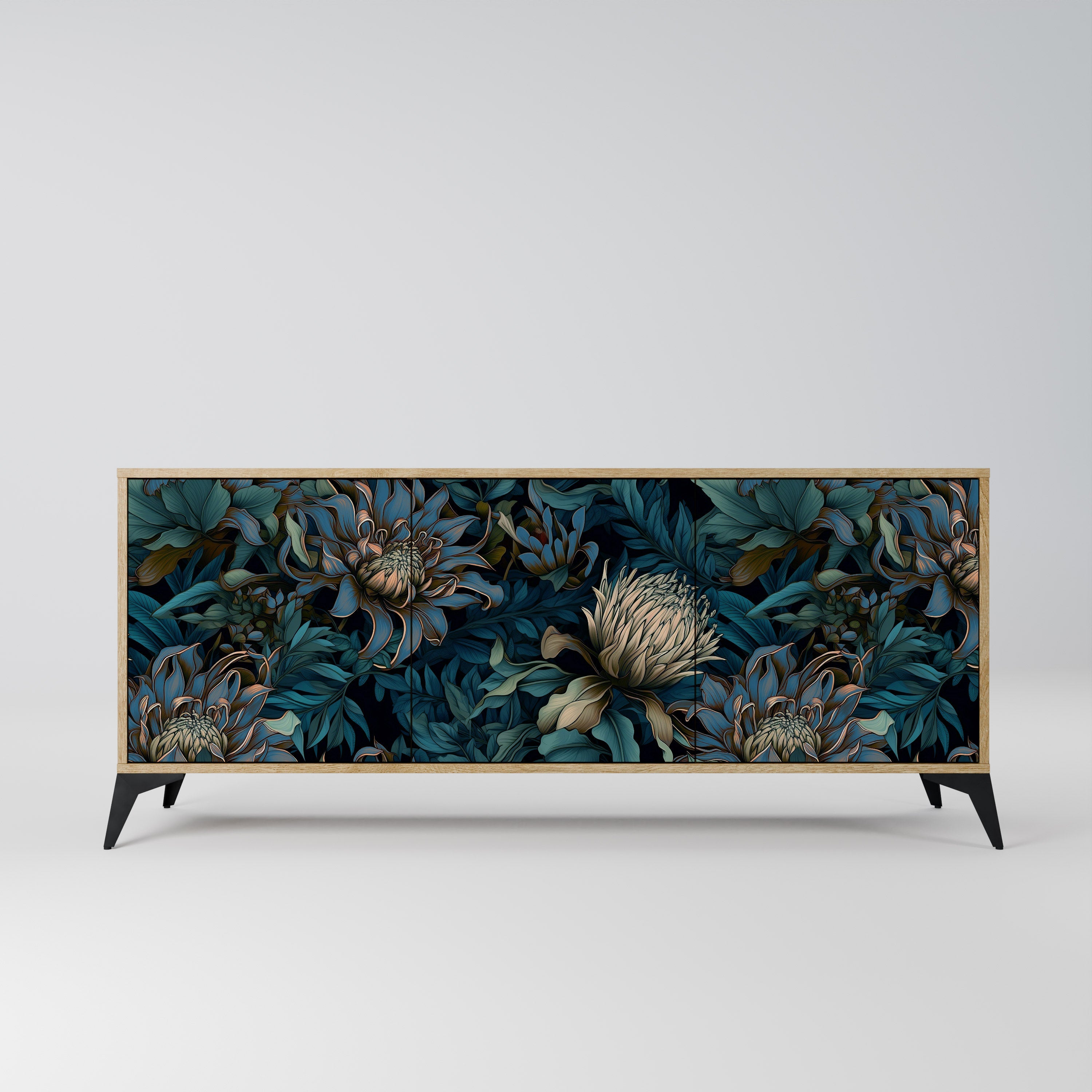 TWILIGHT BLOOM Aparador de 3 Portas em Efeito Carvalho