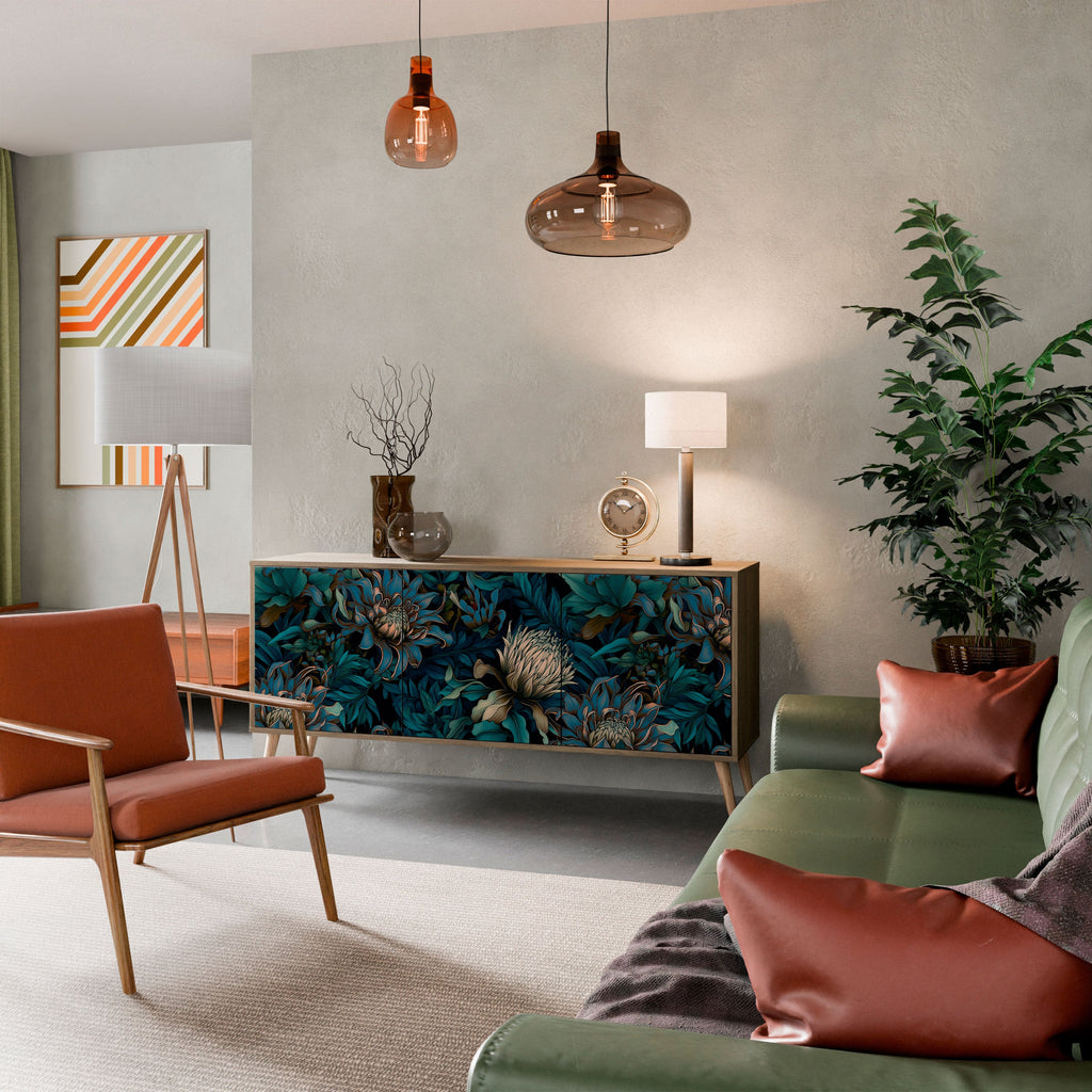 TWILIGHT BLOOM Aparador de 3 Portas em Efeito Carvalho