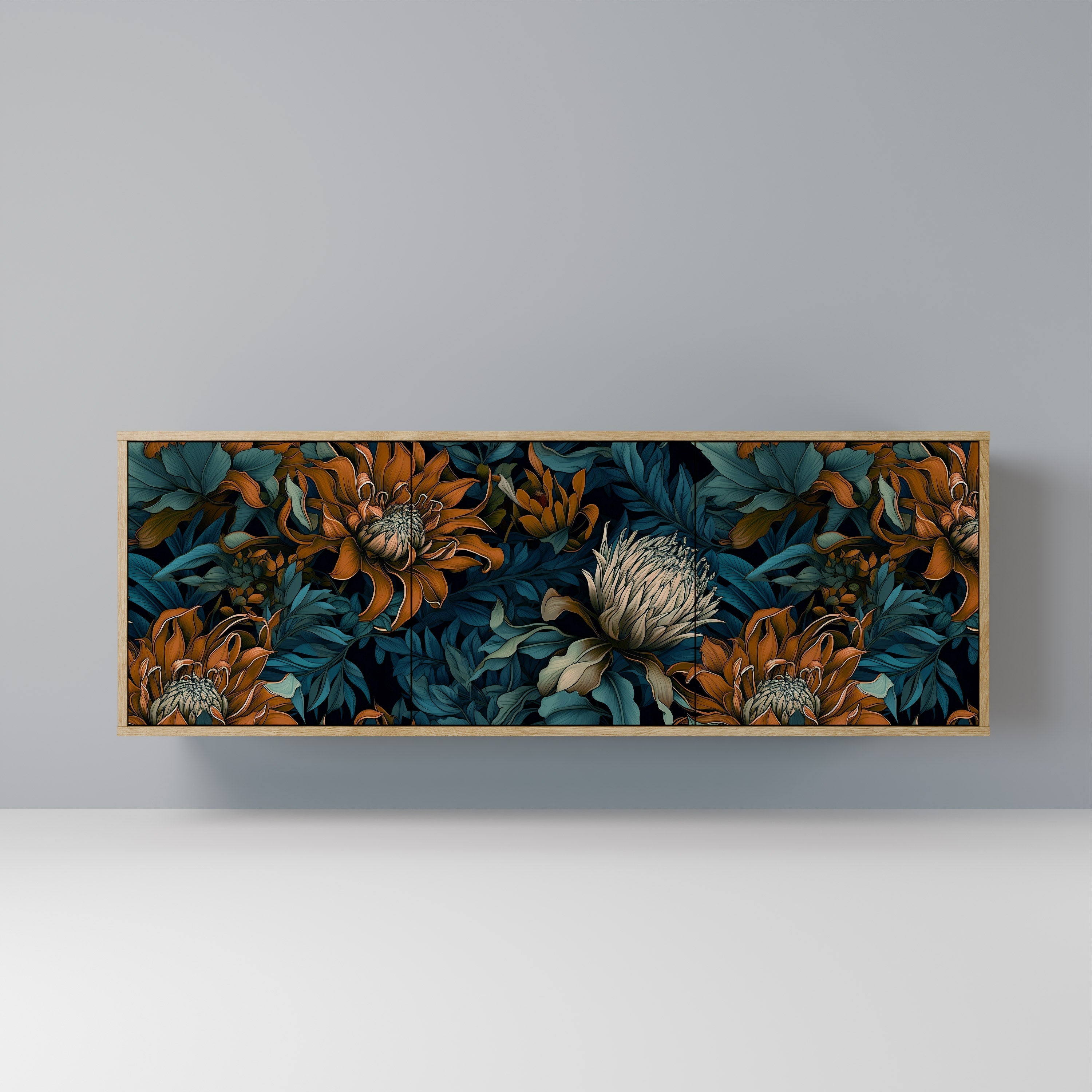 MORNING BLOOM Aparador de 3 Portas em Efeito Carvalho