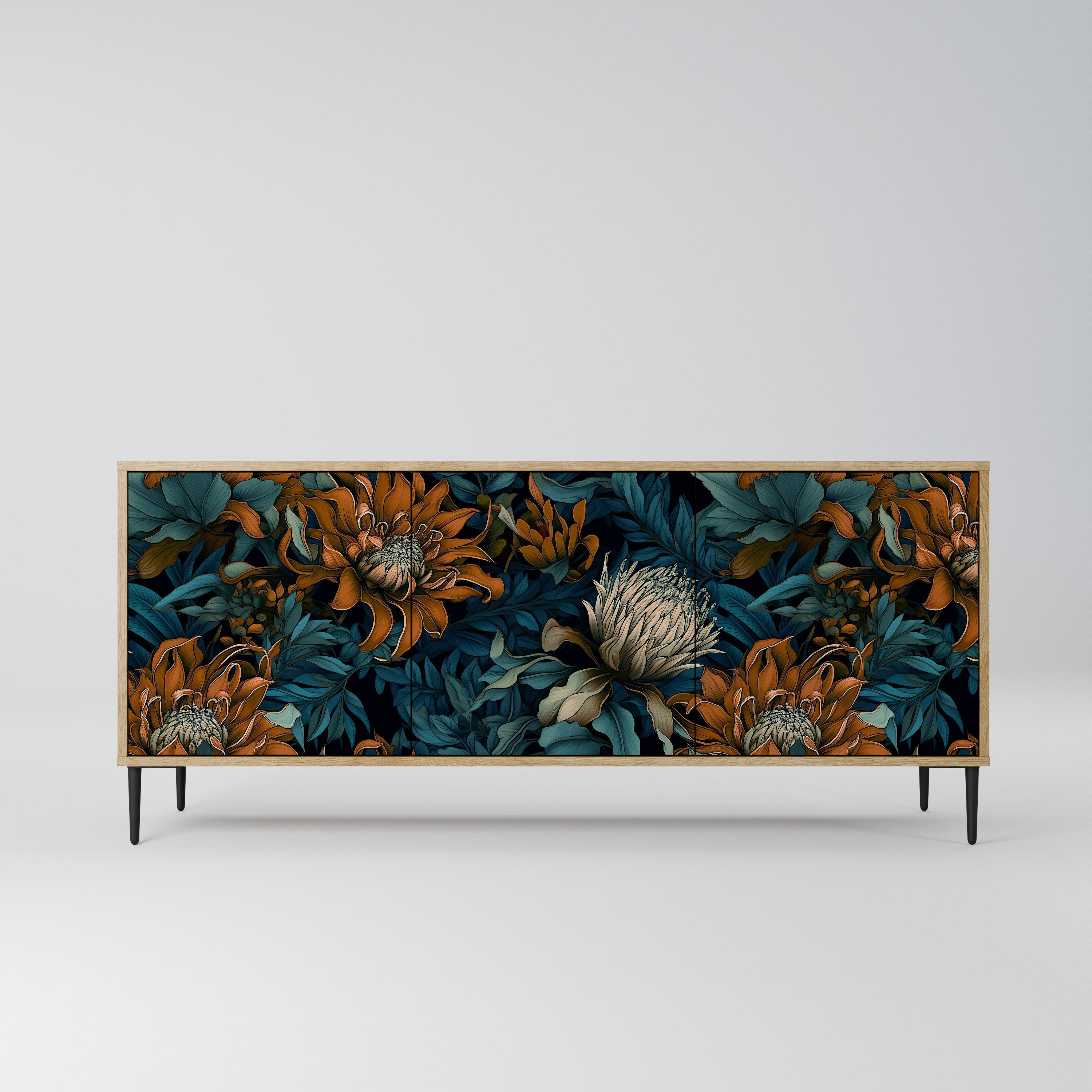 MORNING BLOOM Aparador de 3 Portas em Efeito Carvalho