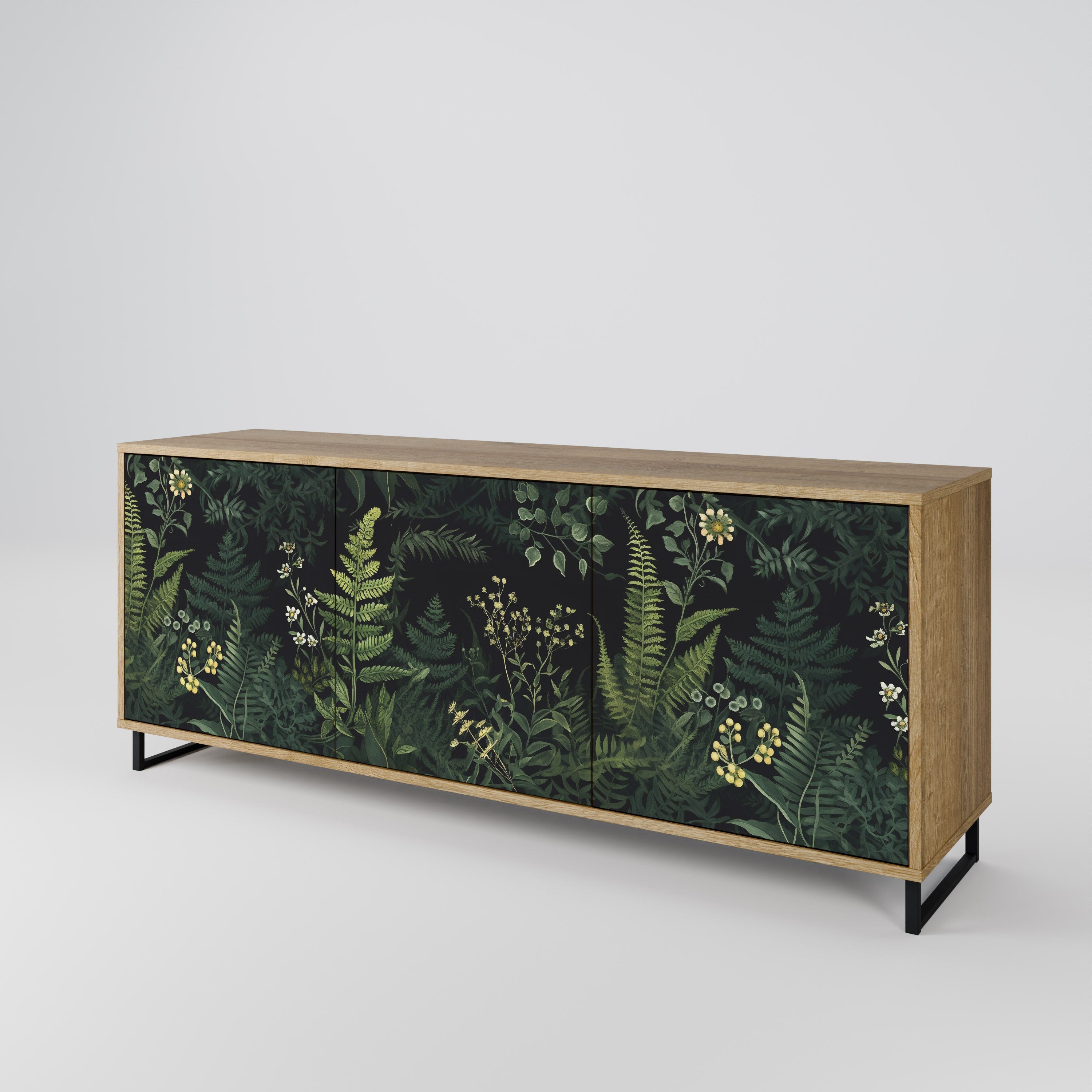 FERN FLOWERS 3-Door Sideboard in Oak Effect