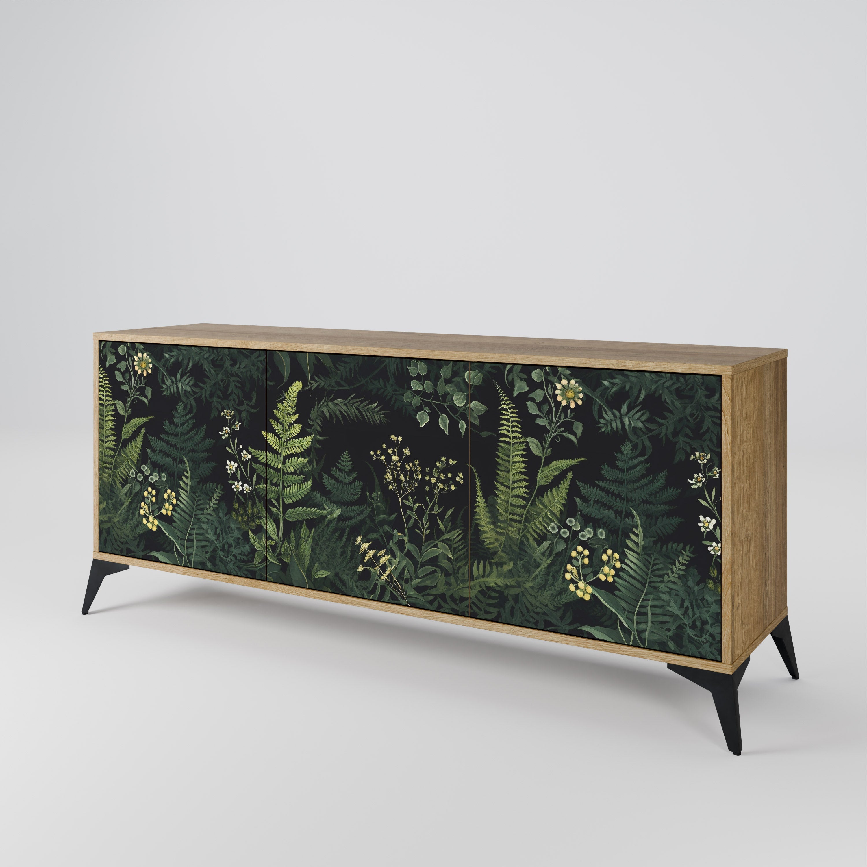 FERN FLOWERS 3-Door Sideboard in Oak Effect
