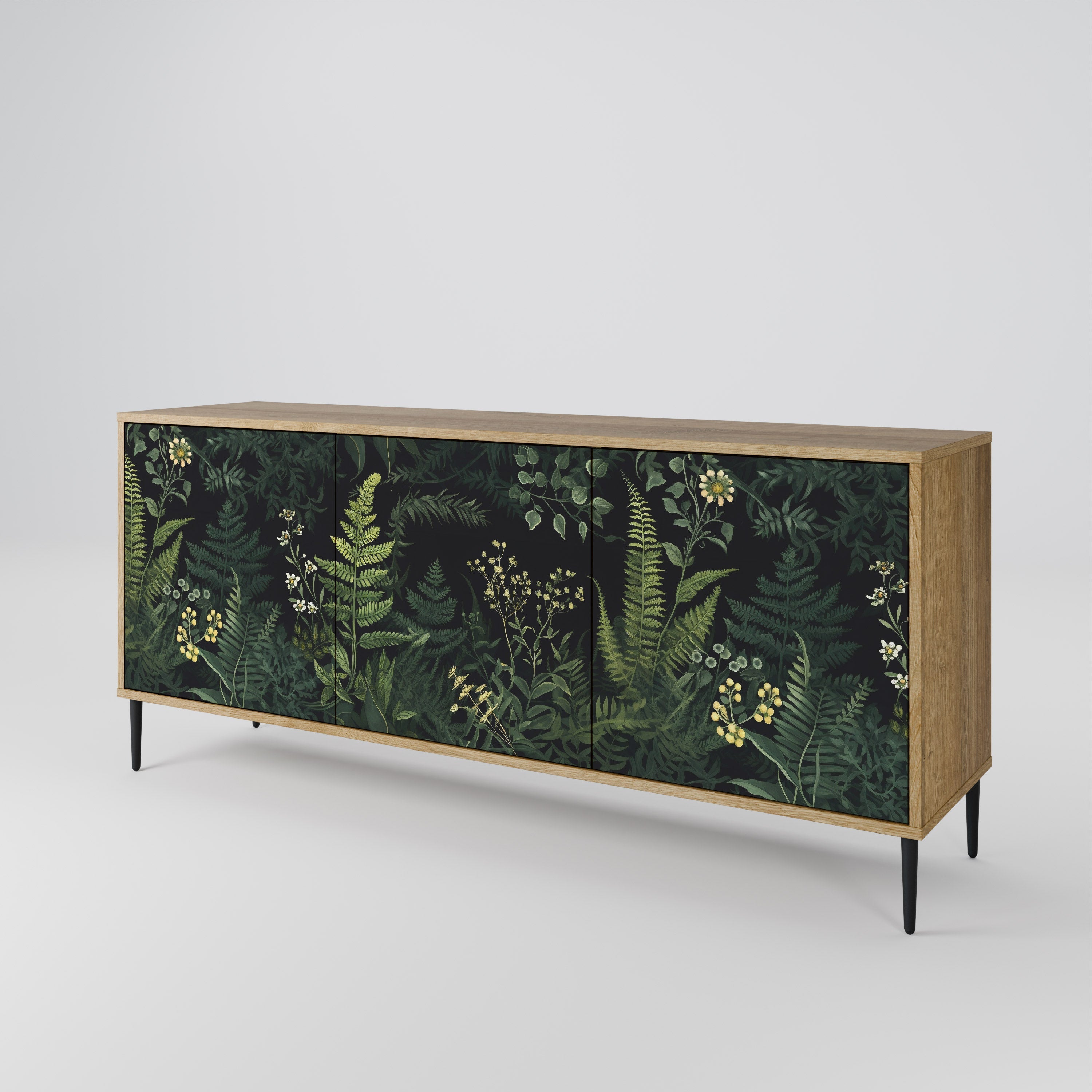 FERN FLOWERS 3-Door Sideboard in Oak Effect