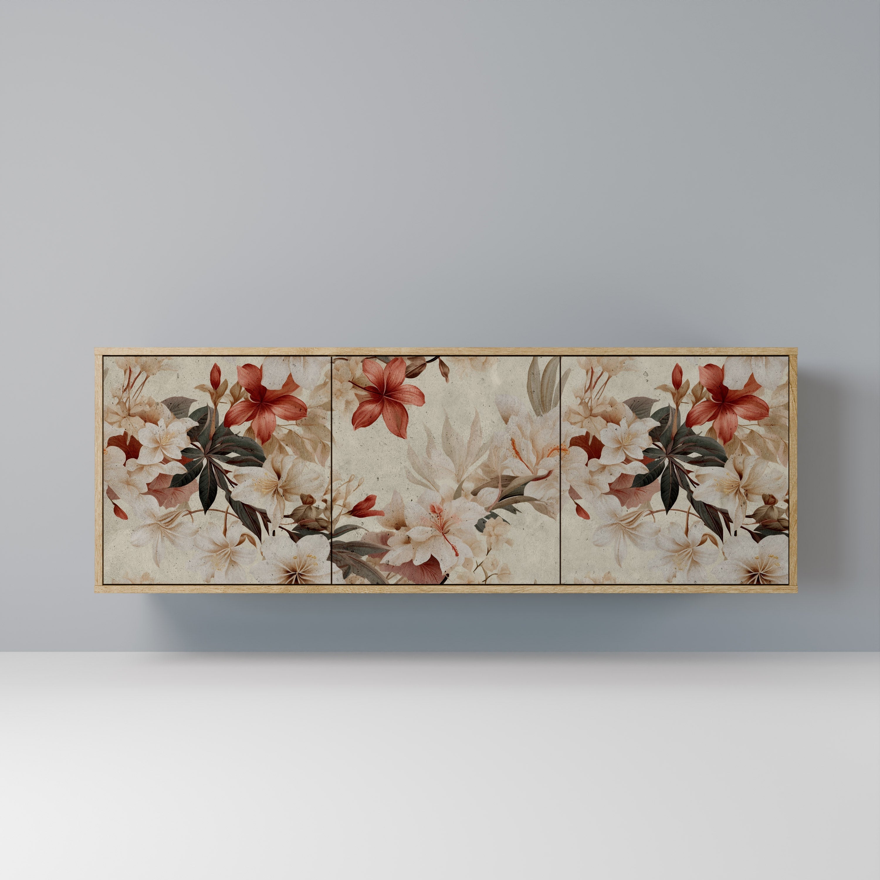 PETAL HARMONY Aparador de 3 Portas em Efeito Carvalho