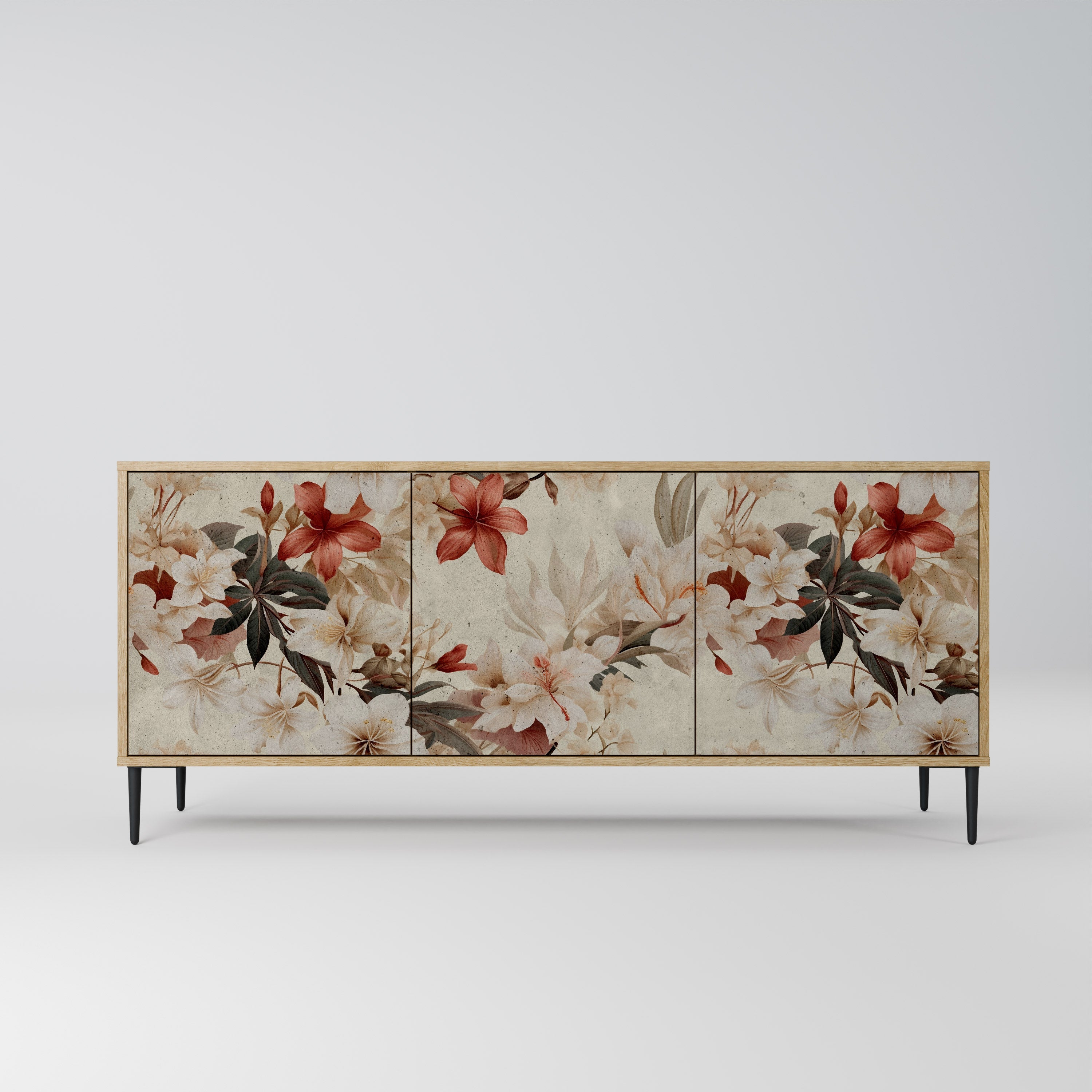 PETAL HARMONY Aparador de 3 Portas em Efeito Carvalho