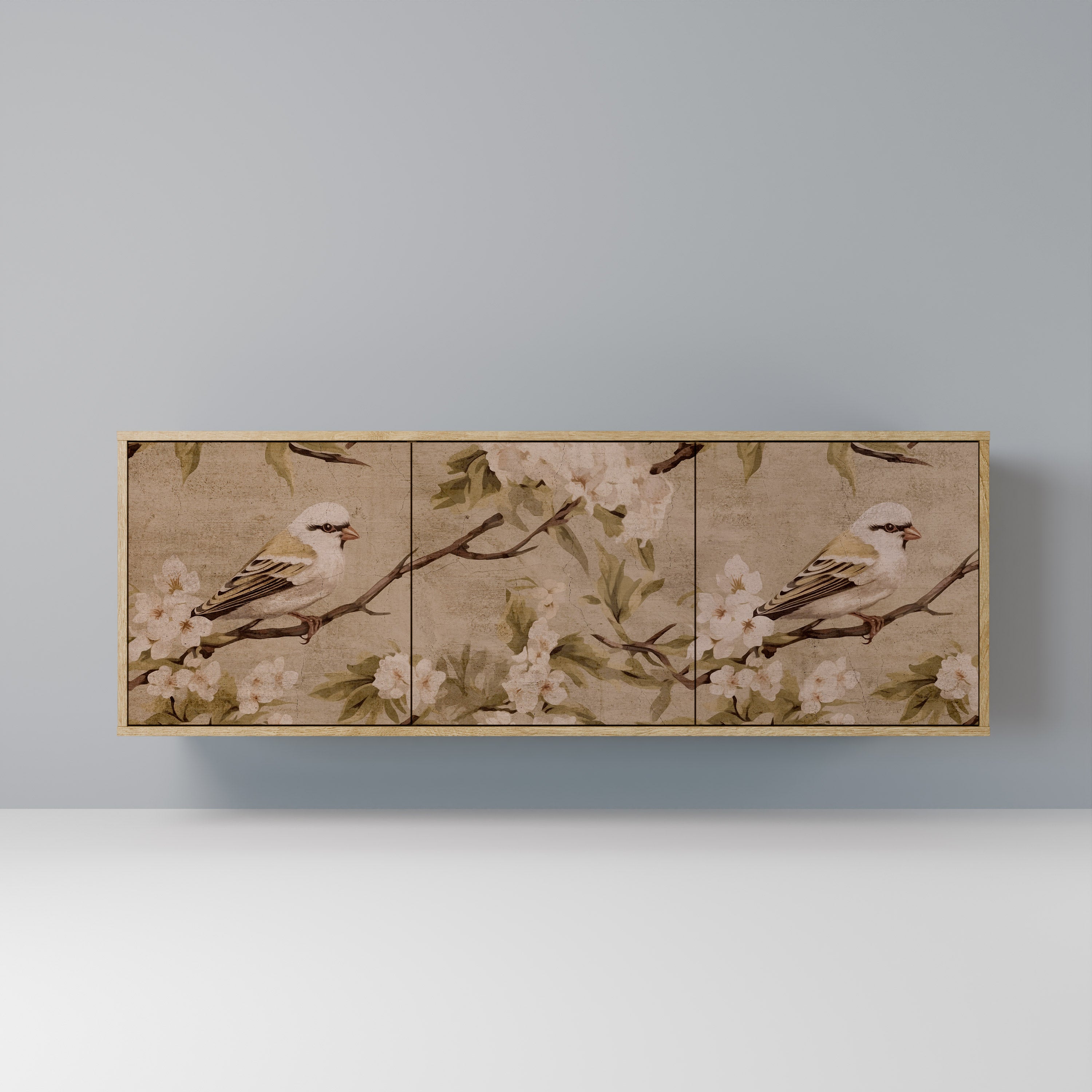 PETAL DISTINGUISH Aparador de 3 Portas em Efeito Carvalho