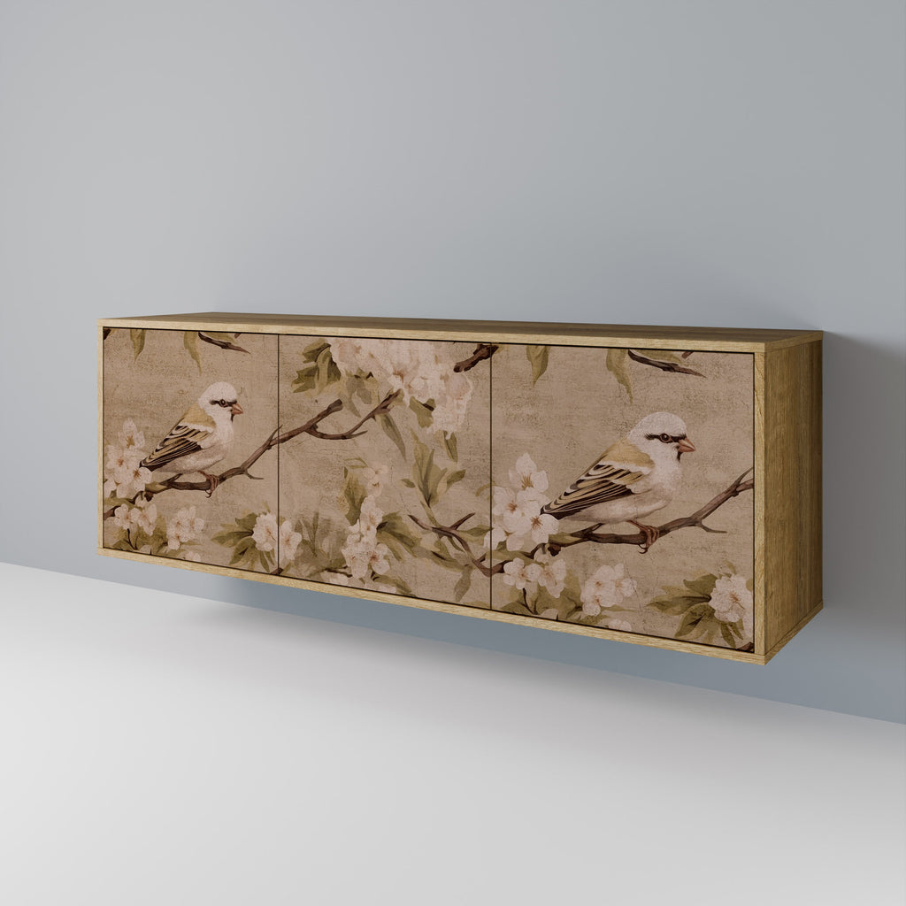 PETAL DISTINGUISH Aparador de 3 Portas em Efeito Carvalho