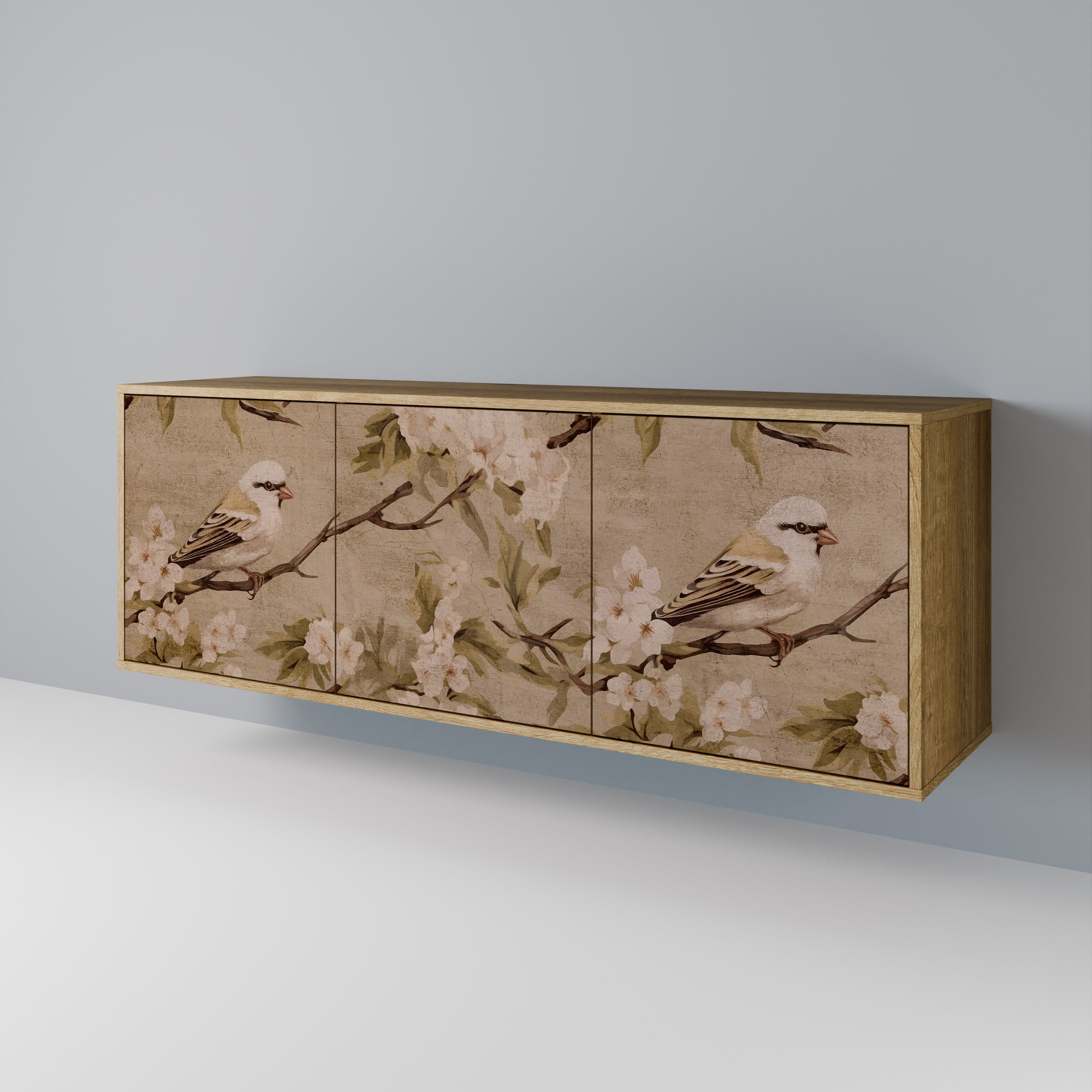 PETAL DISTINGUISH Aparador de 3 Portas em Efeito Carvalho