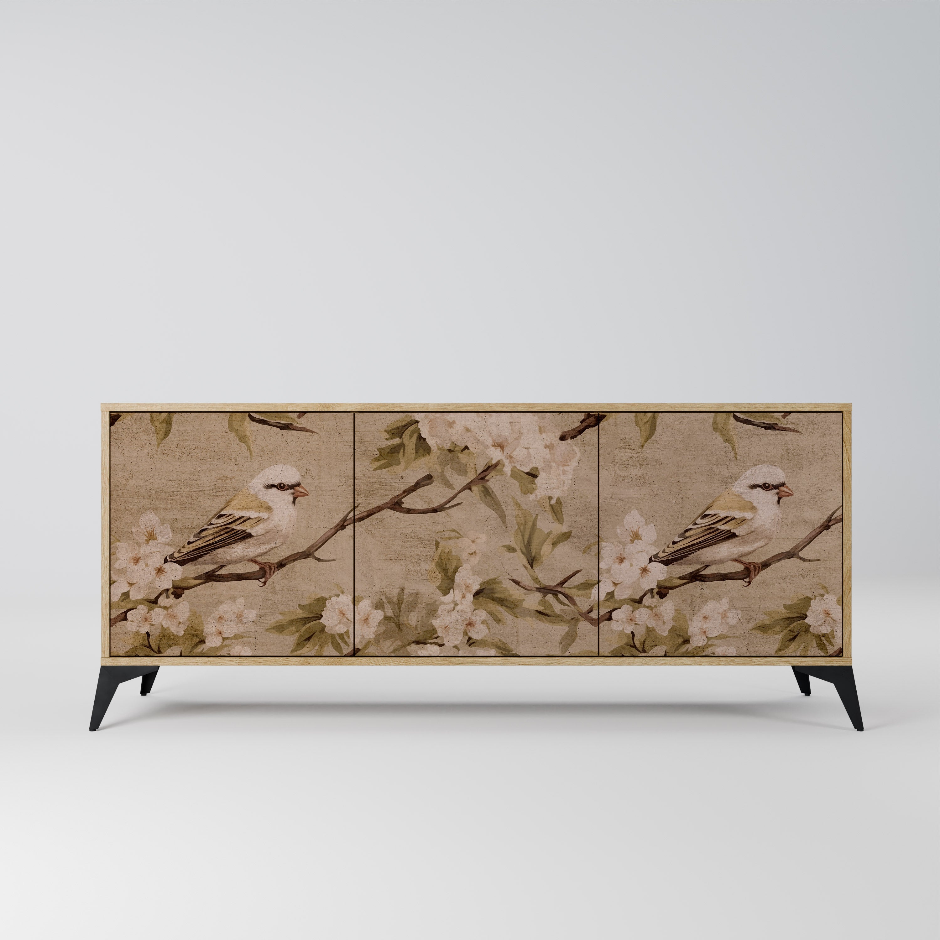 PETAL DISTINGUISH Aparador de 3 Portas em Efeito Carvalho