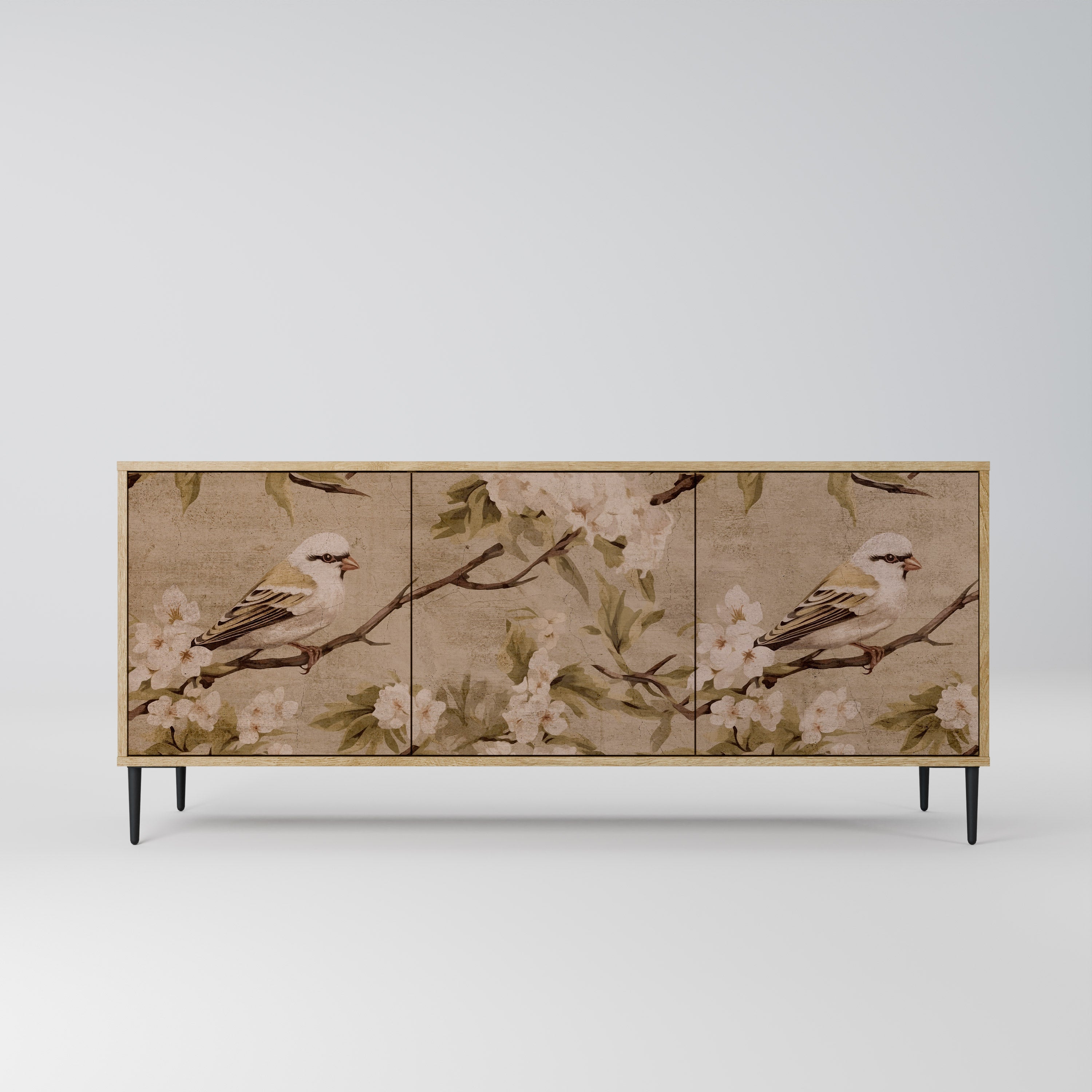 PETAL DISTINGUISH Aparador de 3 Portas em Efeito Carvalho