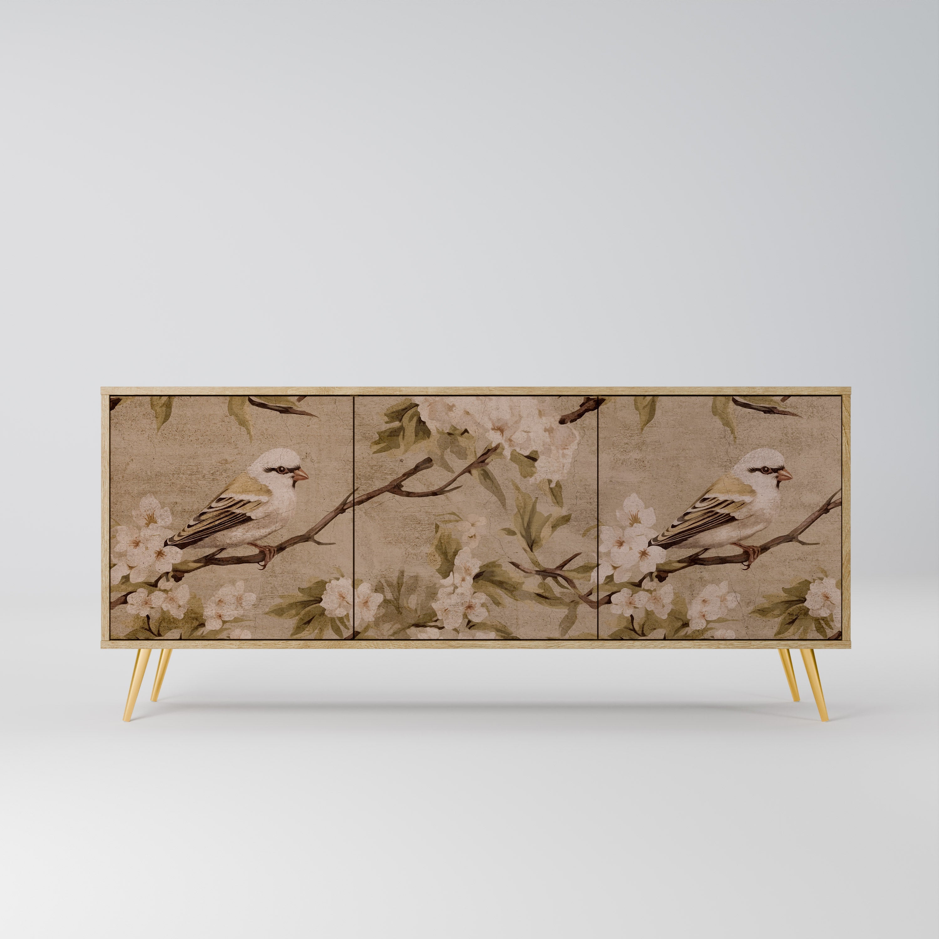 PETAL DISTINGUISH Aparador de 3 Portas em Efeito Carvalho