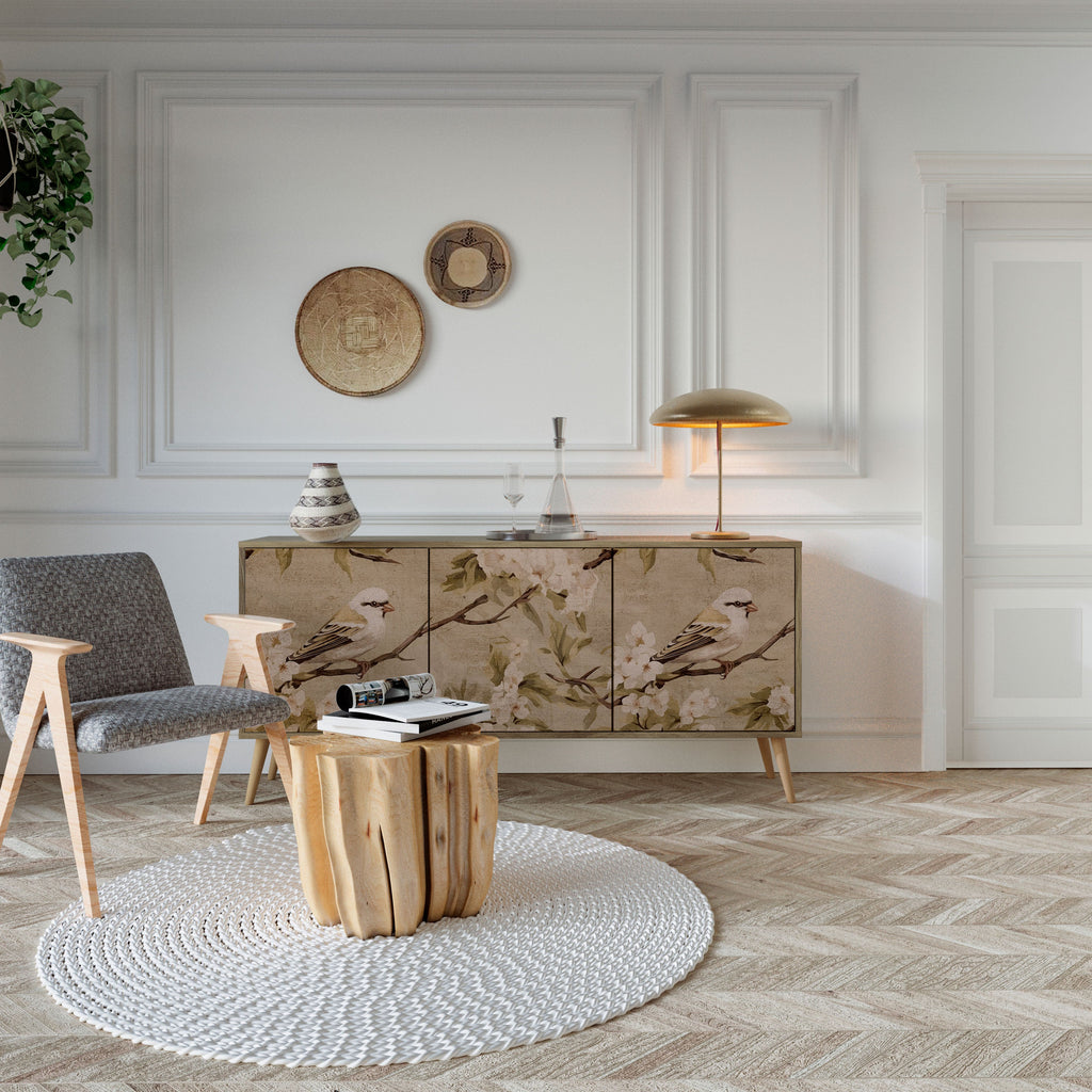 PETAL DISTINGUISH Aparador de 3 Portas em Efeito Carvalho