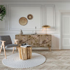 PETAL DISTINGUISH Aparador de 3 Portas em Efeito Carvalho