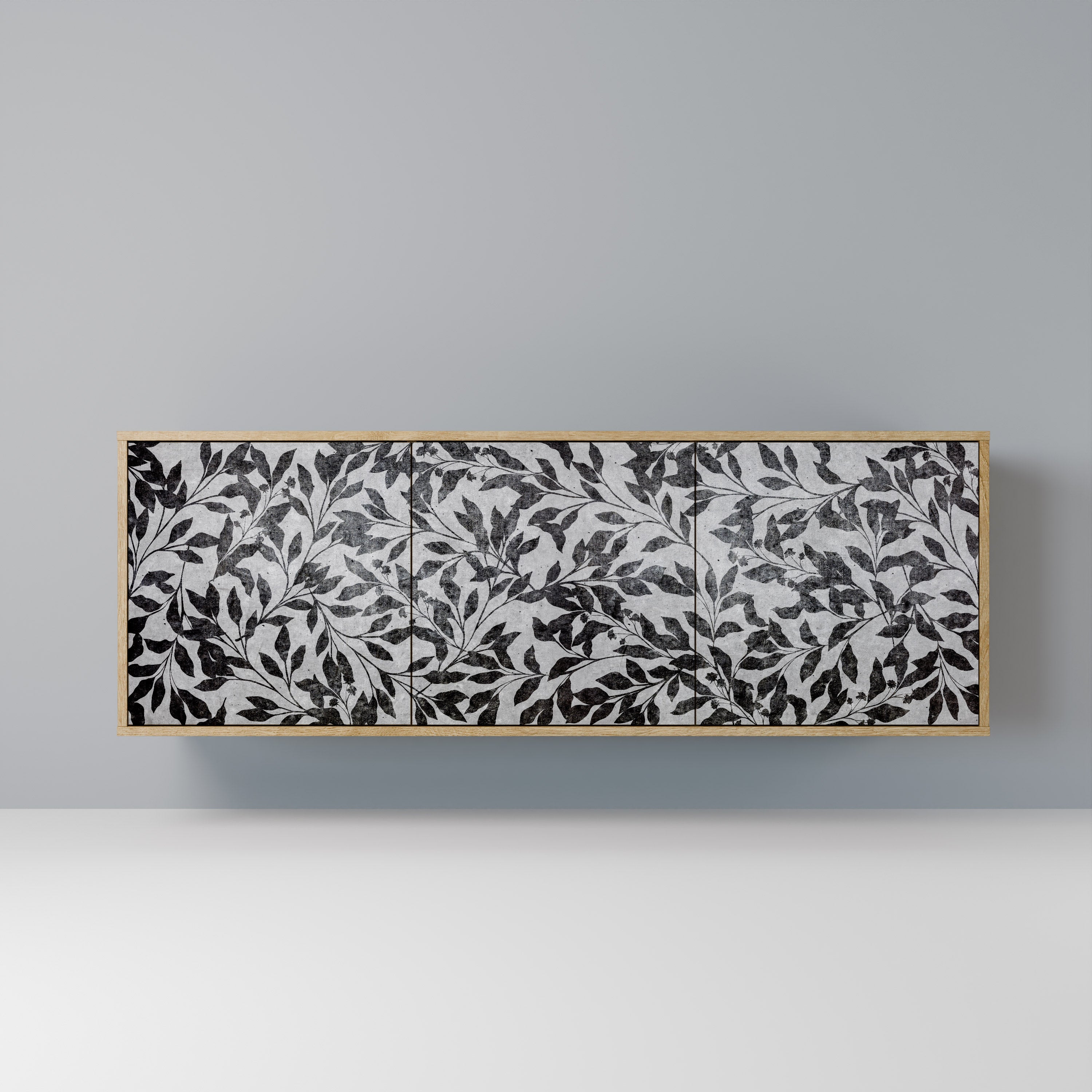 CHARCOAL SPROUT Aparador de 3 Portas em Efeito Carvalho