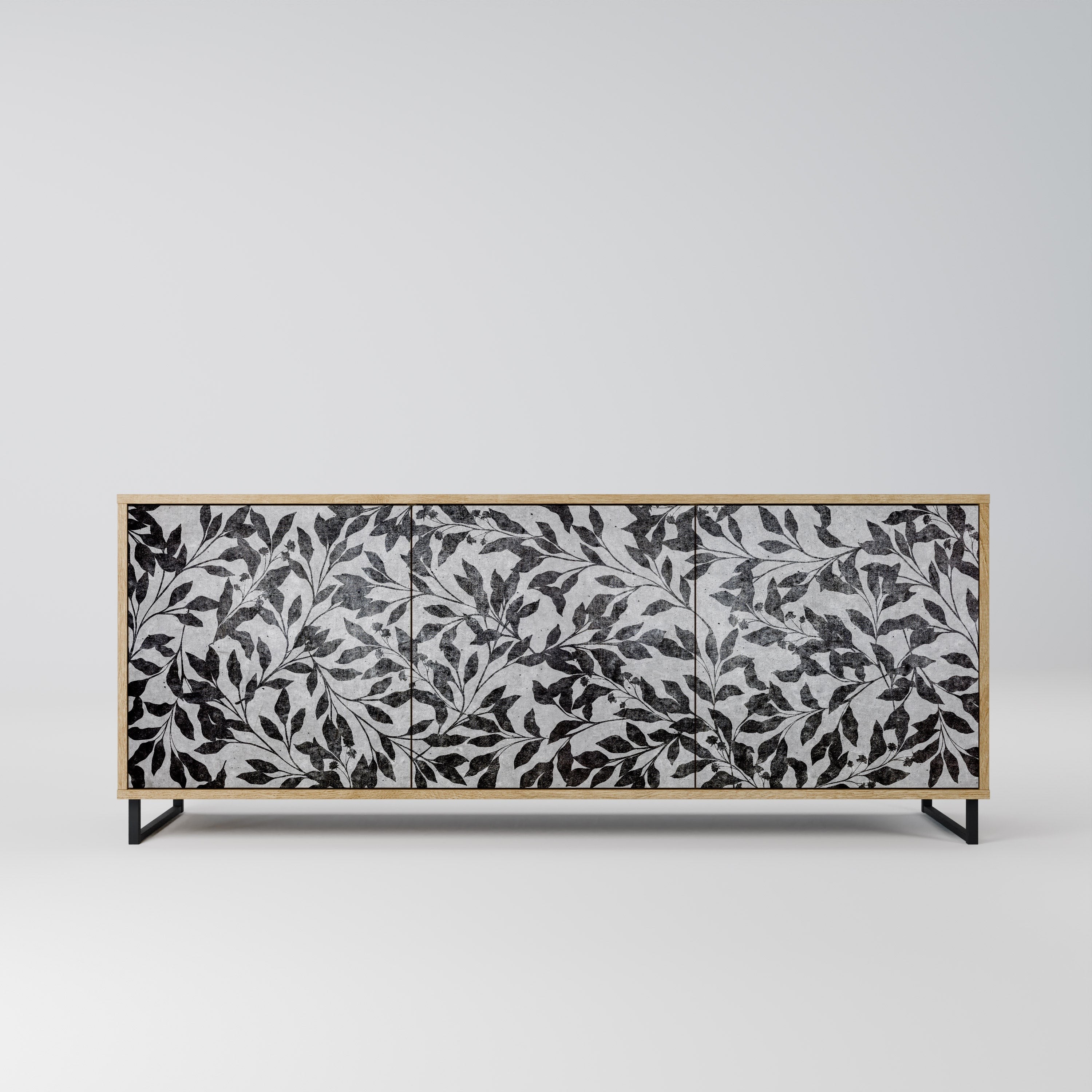 CHARCOAL SPROUT Aparador de 3 Portas em Efeito Carvalho