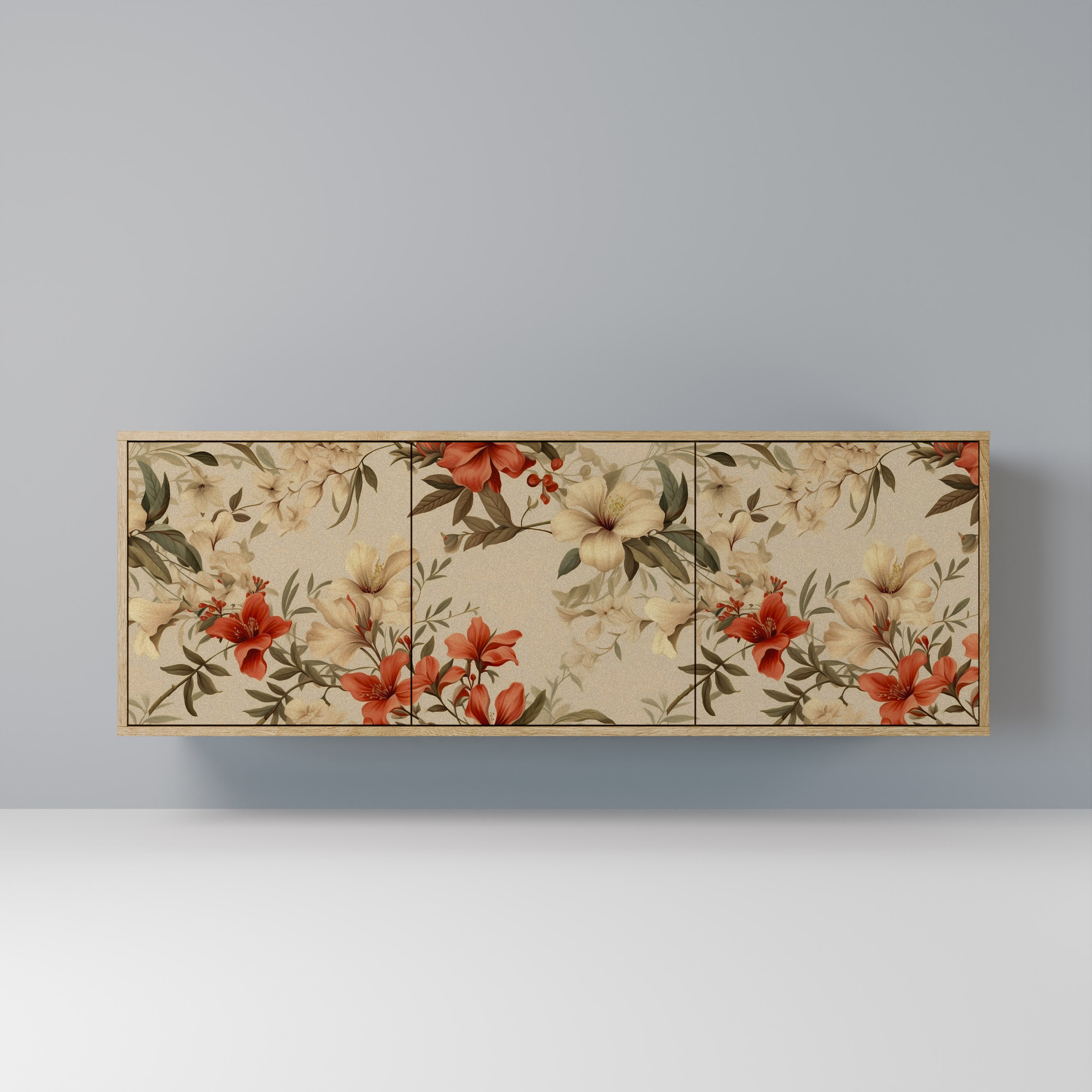 BLOOMING HARMONY Aparador de 3 Portas em Efeito Carvalho