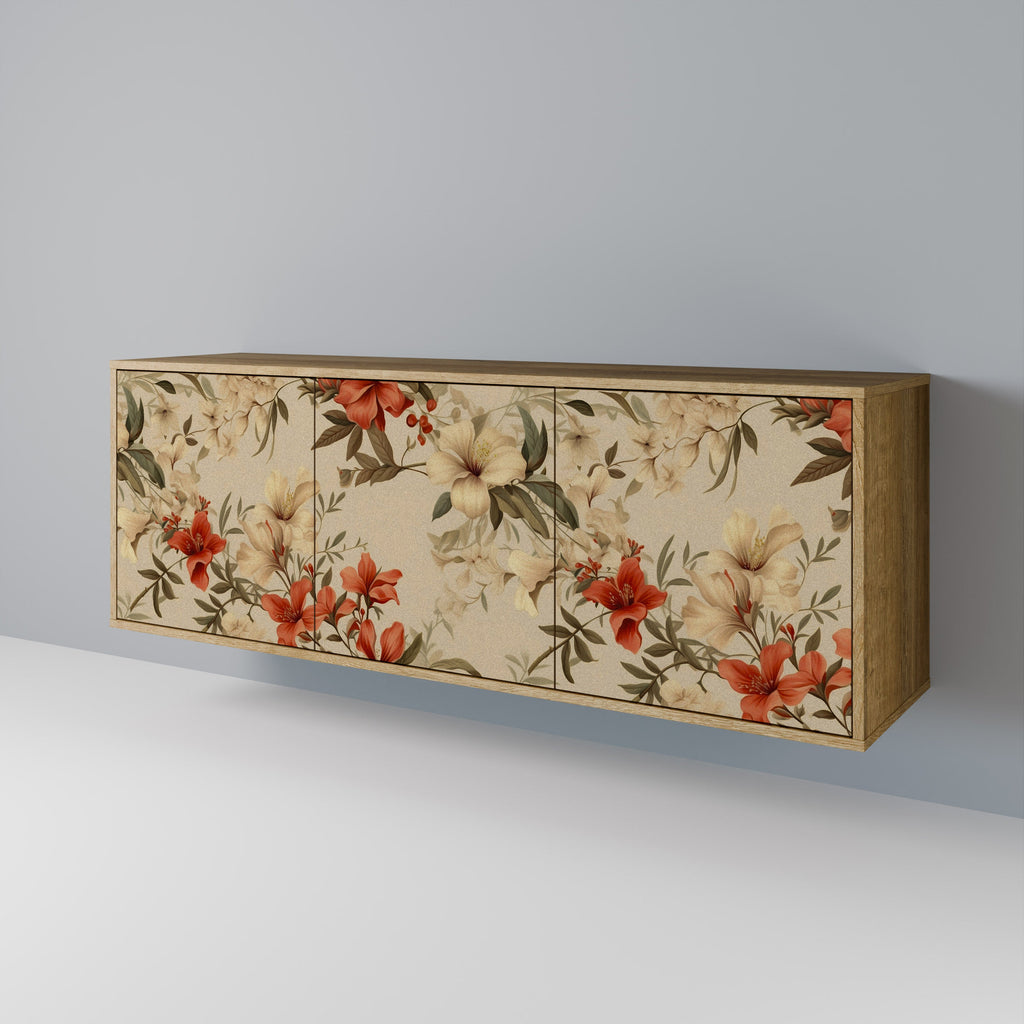 BLOOMING HARMONY Aparador de 3 Portas em Efeito Carvalho