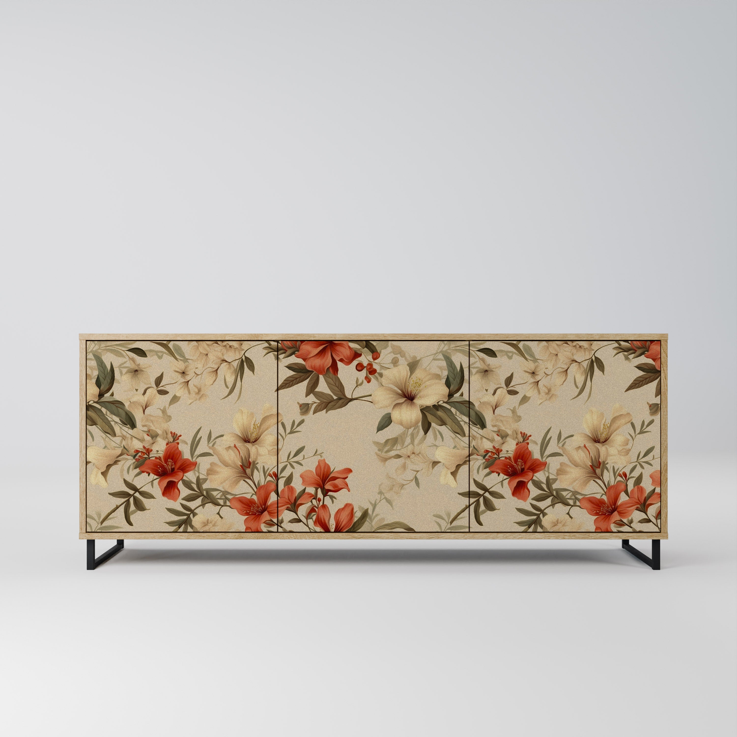 BLOOMING HARMONY Aparador de 3 Portas em Efeito Carvalho