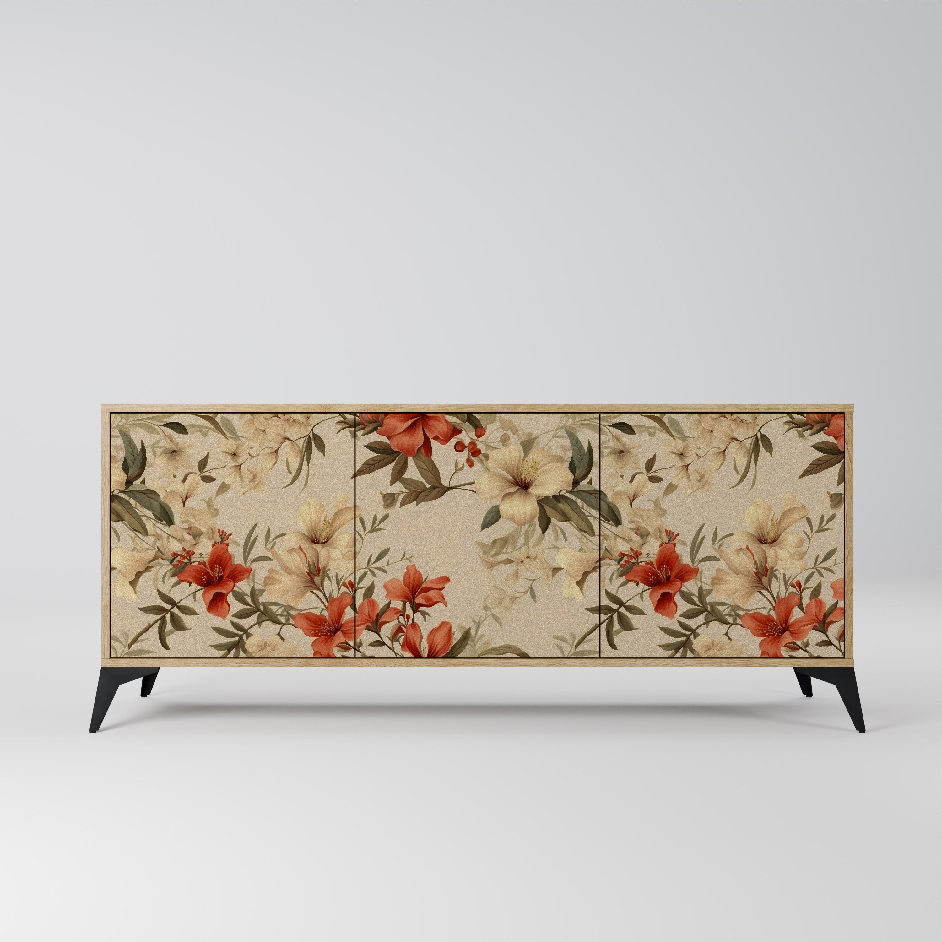 BLOOMING HARMONY Aparador de 3 Portas em Efeito Carvalho