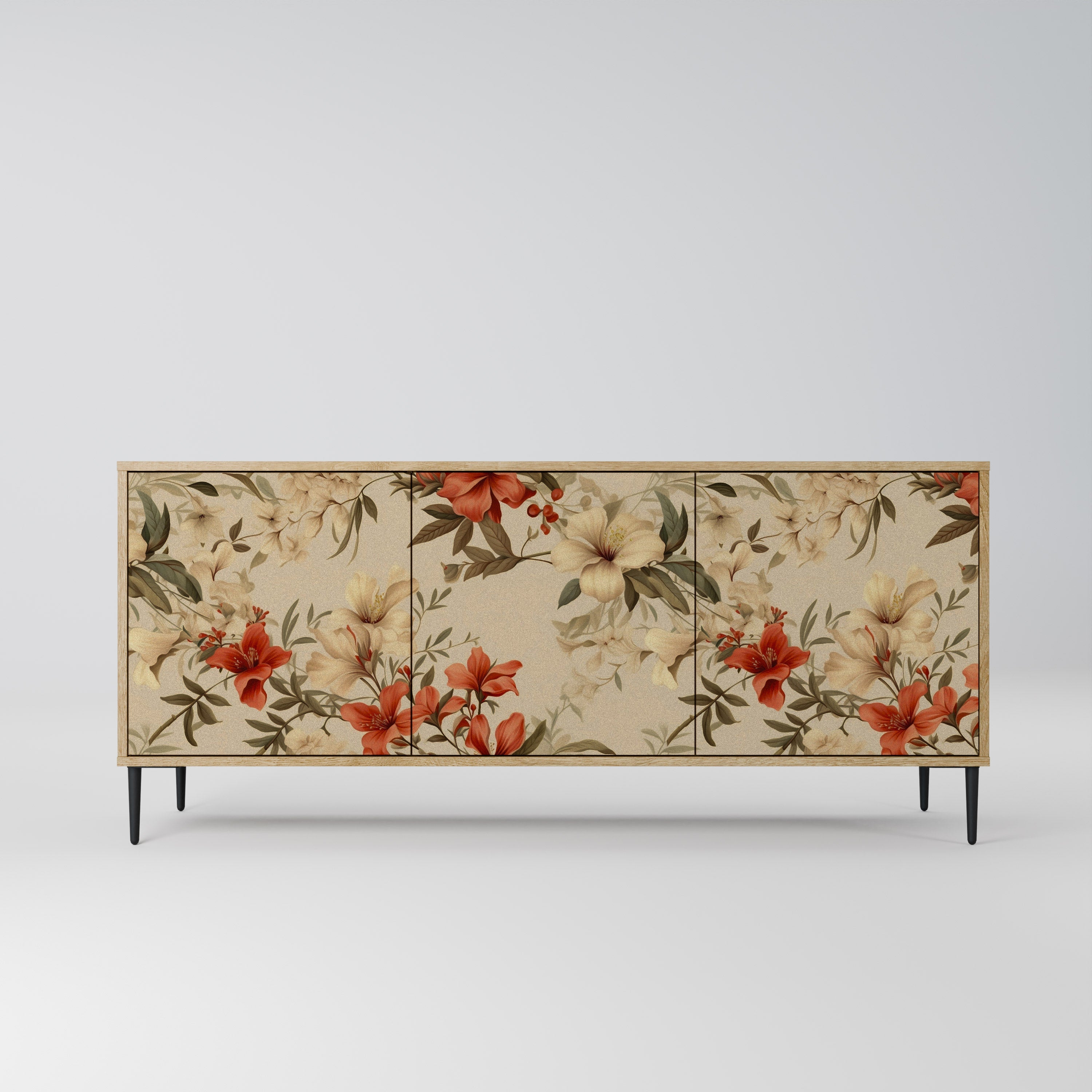 BLOOMING HARMONY Aparador de 3 Portas em Efeito Carvalho