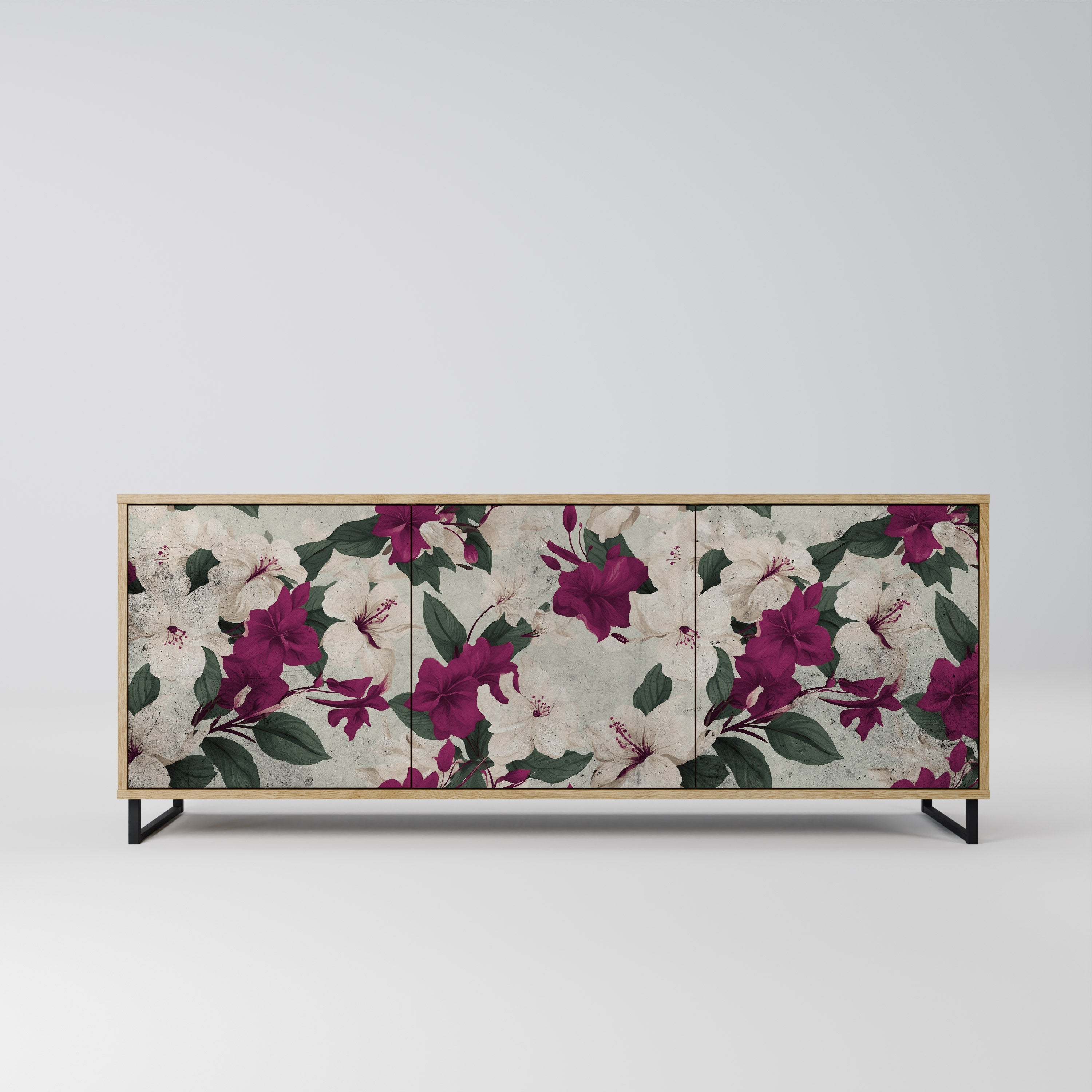 FLOWERET DREAM Aparador de 3 Portas em Efeito Carvalho