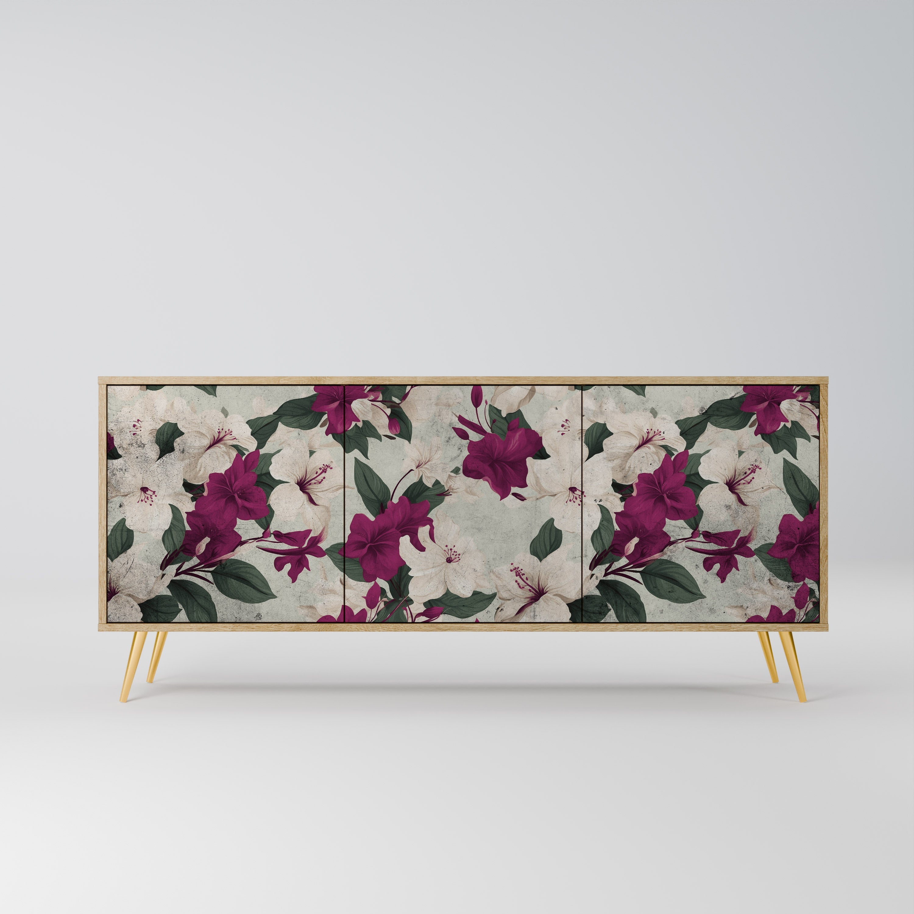 FLOWERET DREAM Aparador de 3 Portas em Efeito Carvalho