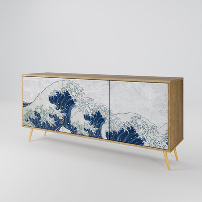 THE GREAT WAVE AT KANAGAWA 3-Door Sideboard