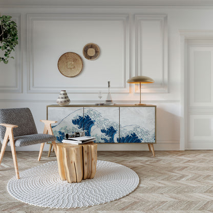 THE GREAT WAVE AT KANAGAWA 3-Door Sideboard