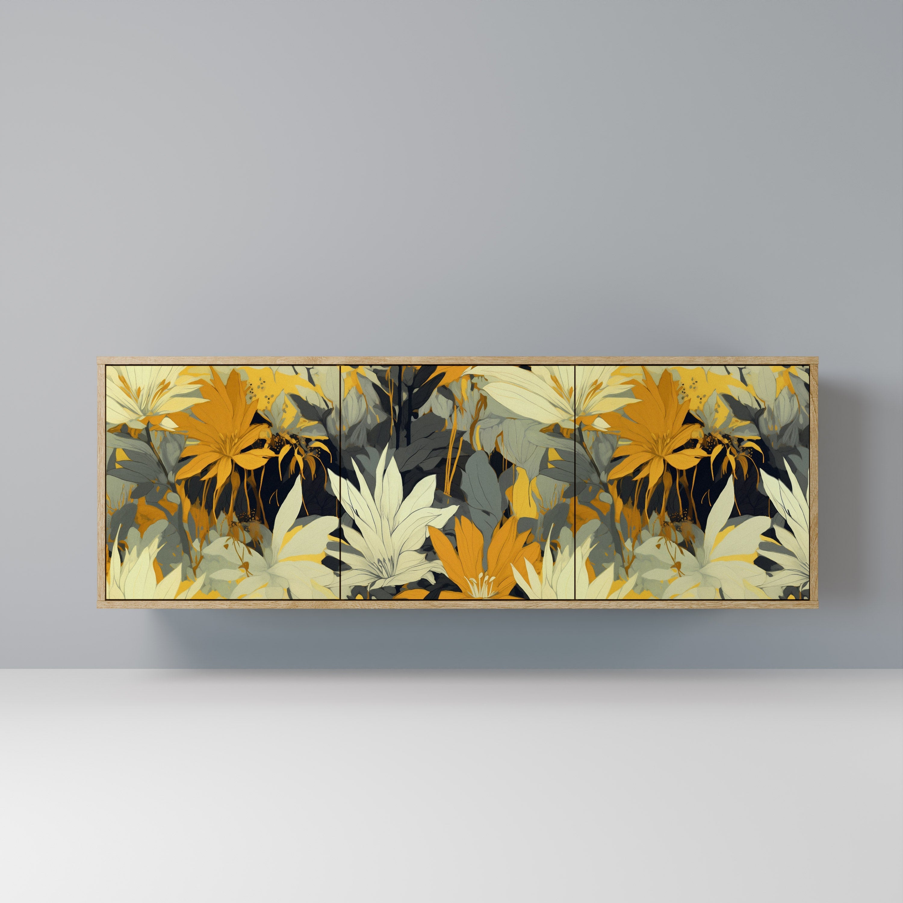 SUNKISSED LILY Aparador de 3 Portas em Efeito Carvalho