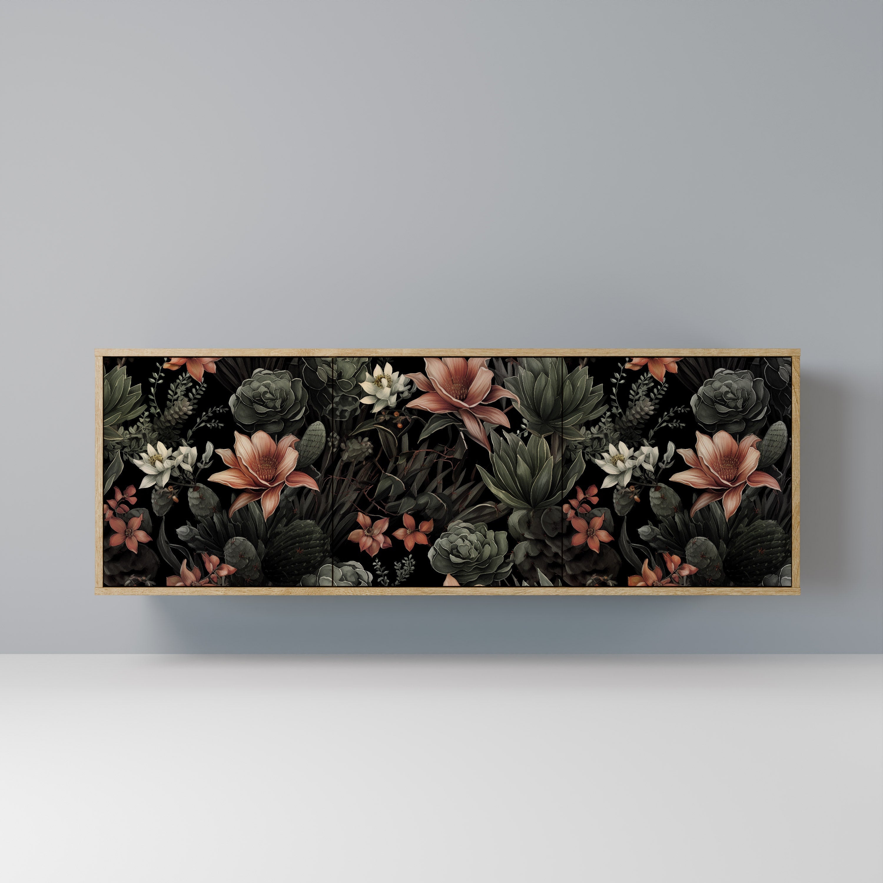 SECRET VERDURE Aparador de 3 Portas em Efeito Carvalho