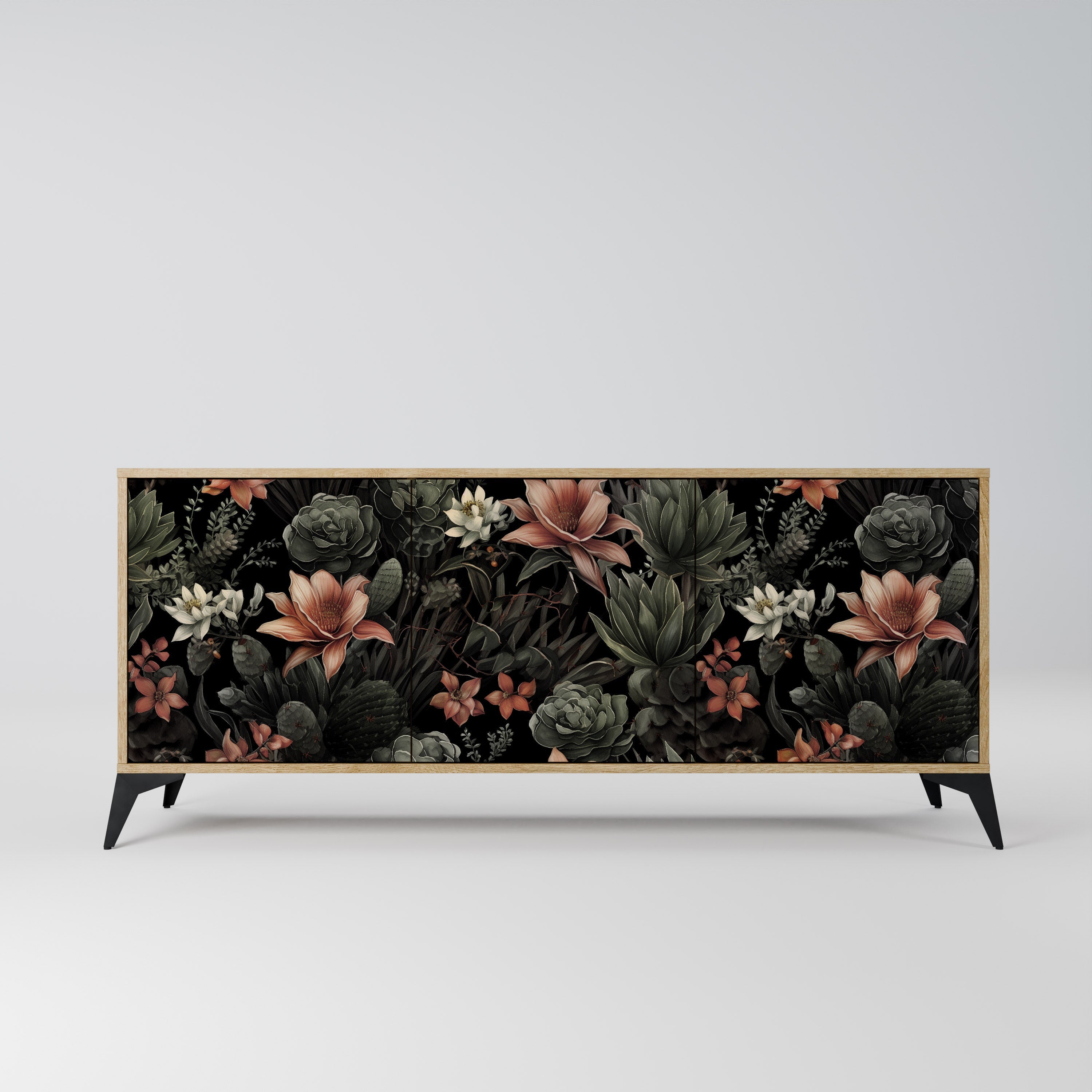 SECRET VERDURE Aparador de 3 Portas em Efeito Carvalho