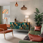 FLORAL SERENITY Aparador de 3 Portas em Efeito Carvalho