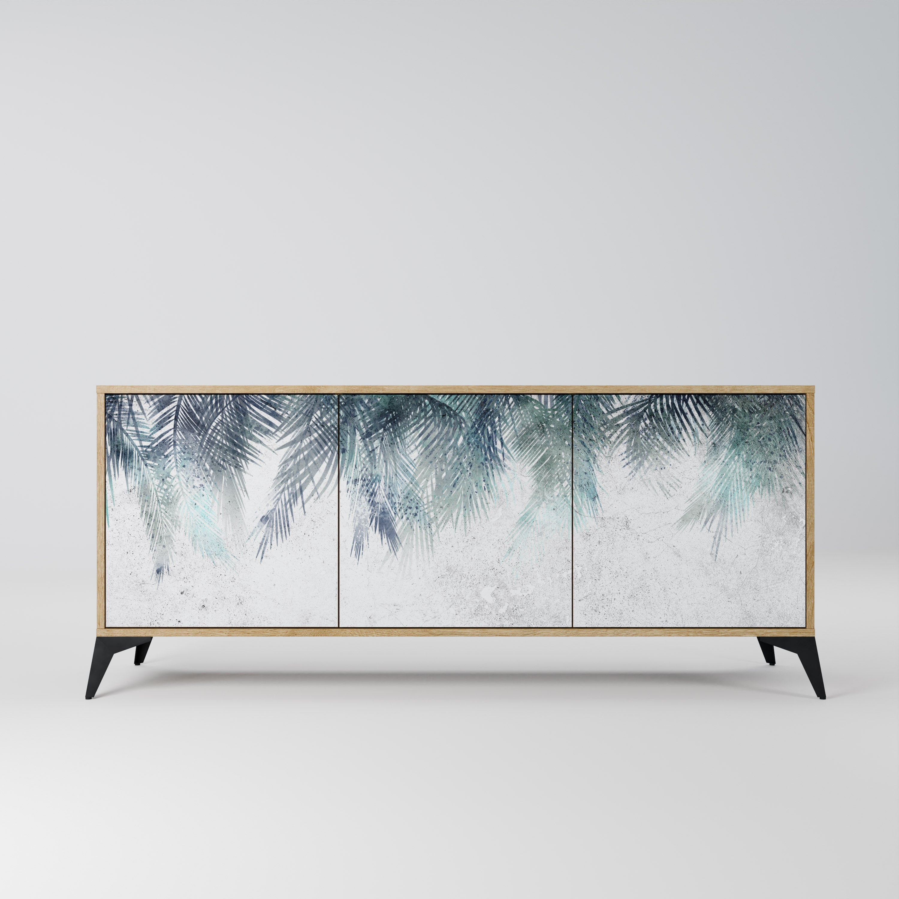 PALM VEIL Aparador de 3 Portas em Efeito Carvalho