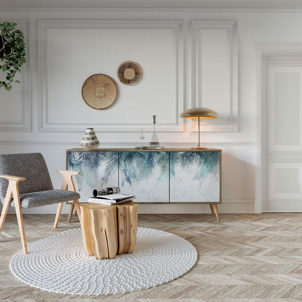 PALM VEIL Aparador de 3 Portas em Efeito Carvalho