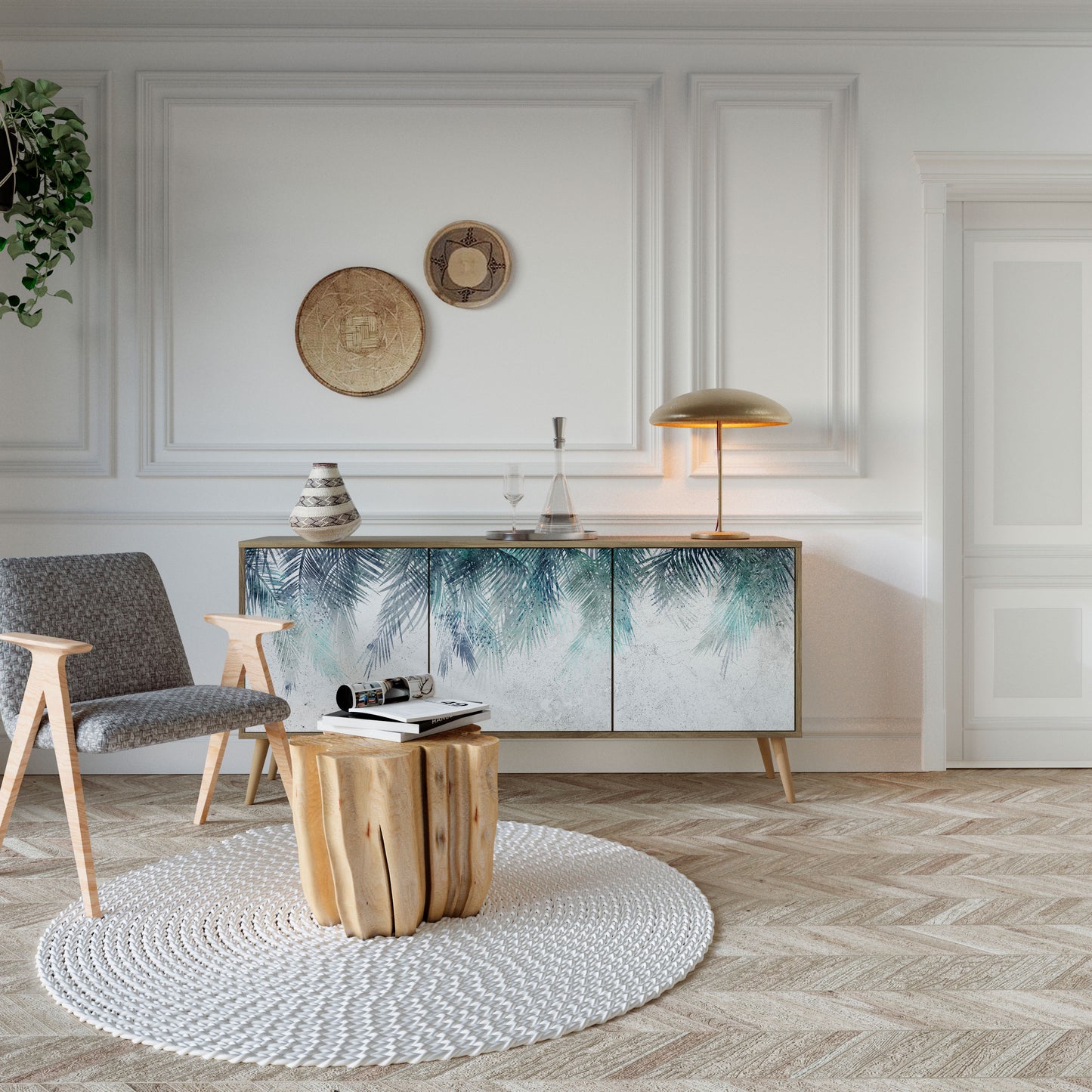 PALM VEIL 3-Door Sideboard