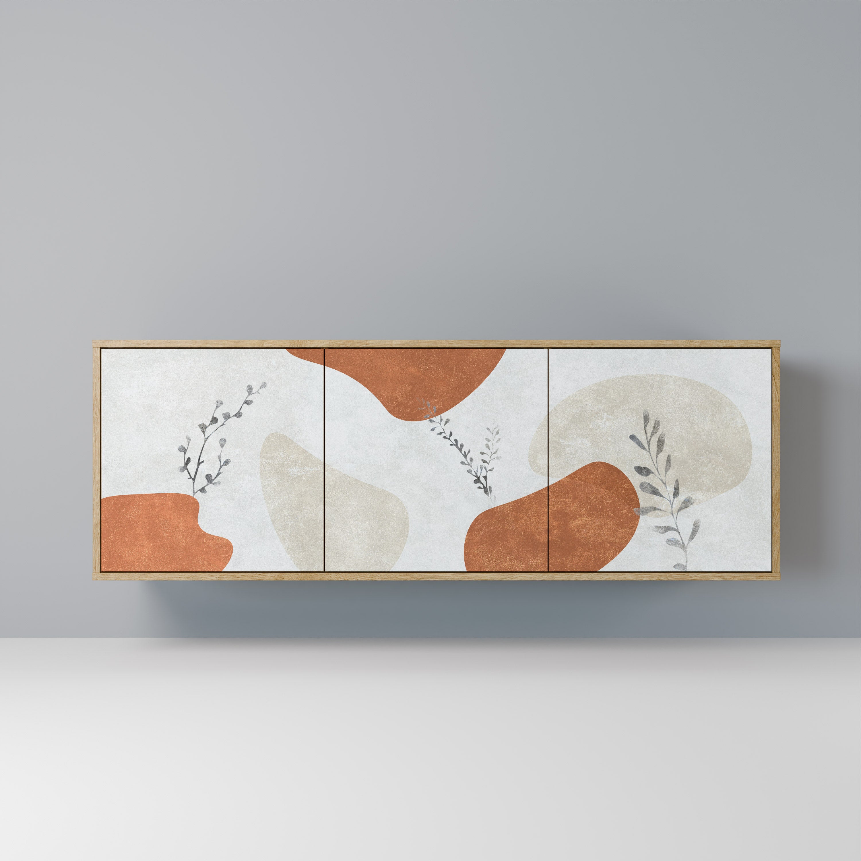 TRANQUIL TWIG Aparador de 3 Portas em Efeito Carvalho