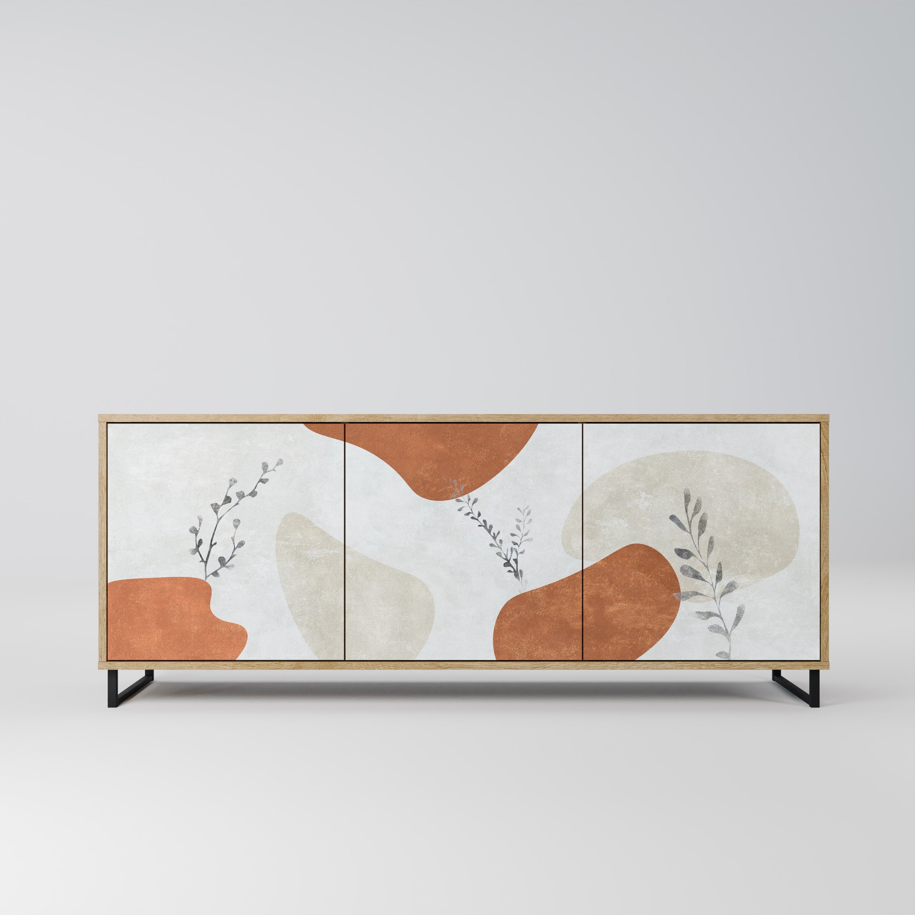 TRANQUIL TWIG Aparador de 3 Portas em Efeito Carvalho